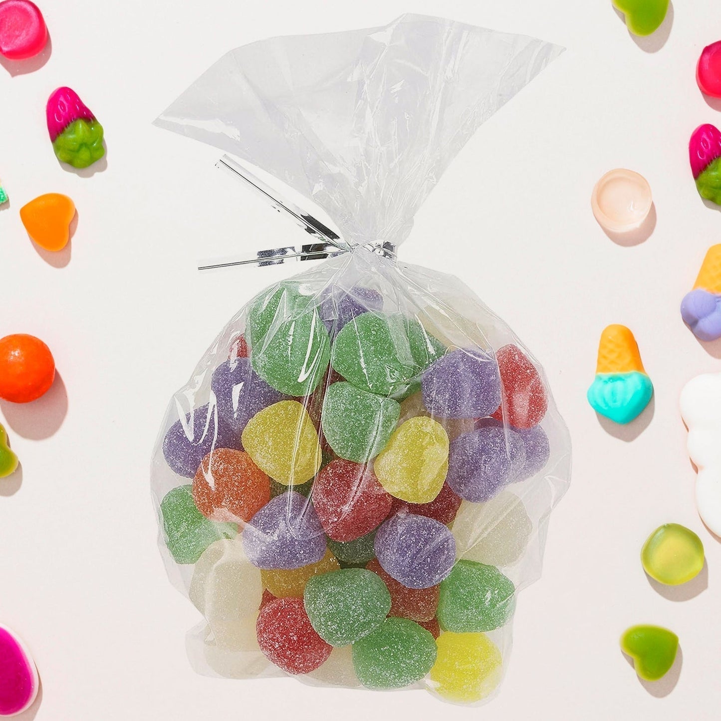 Clear Cookie Bags, Gift Bag Clear Flat Treat Bags (25 Pcs Set)