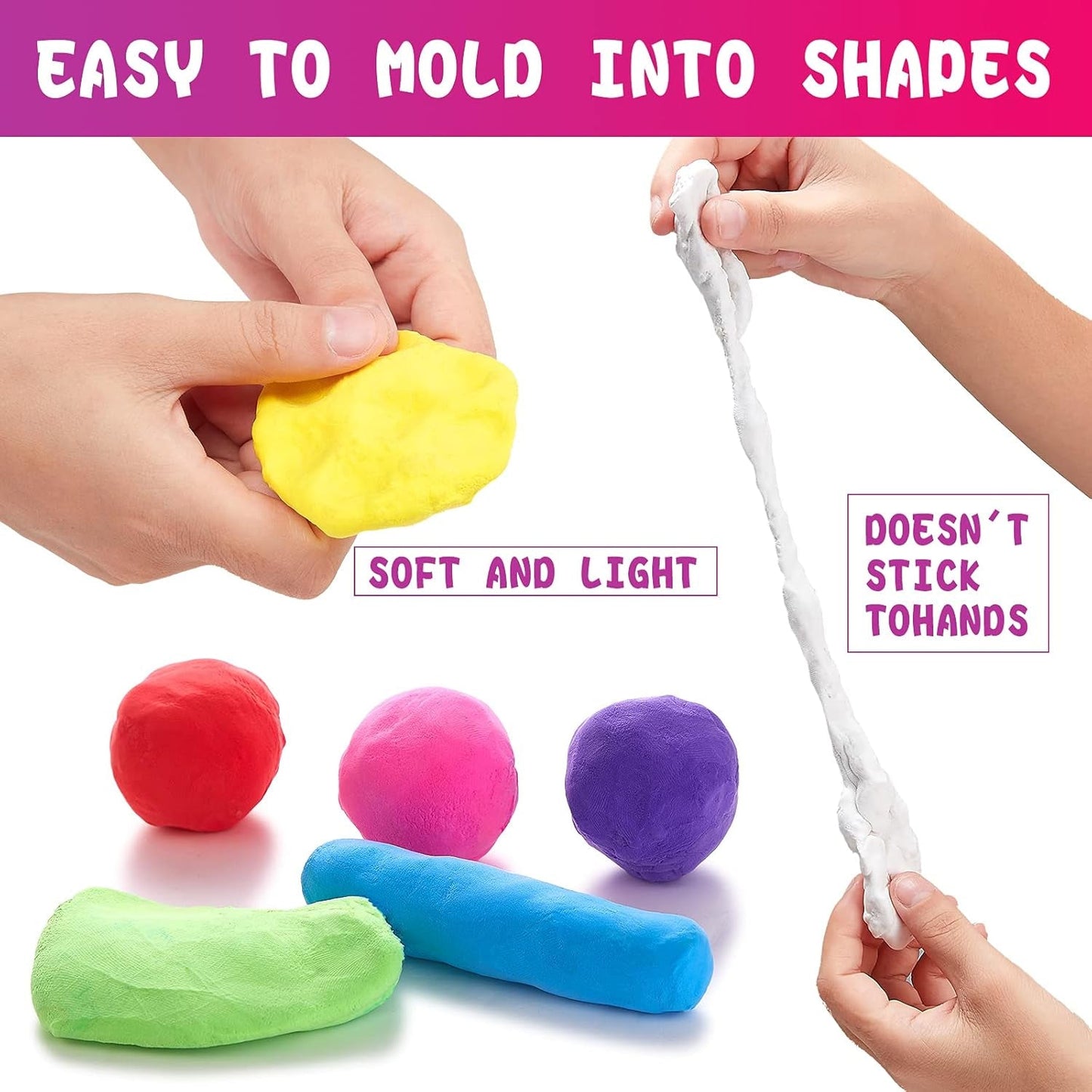 Kids 12 Color Antibacterial Super Clay Set for Creative Play (1 Set)