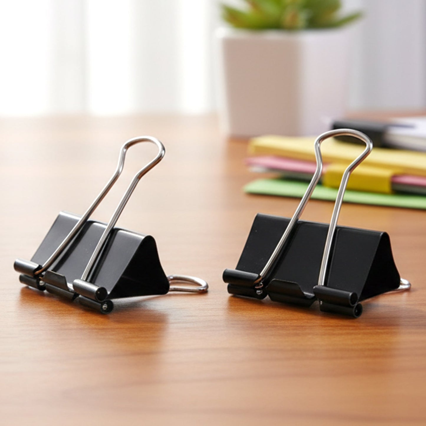Heavy Duty Black Metal Binder Clips (25 MM, 12 Pieces Set)