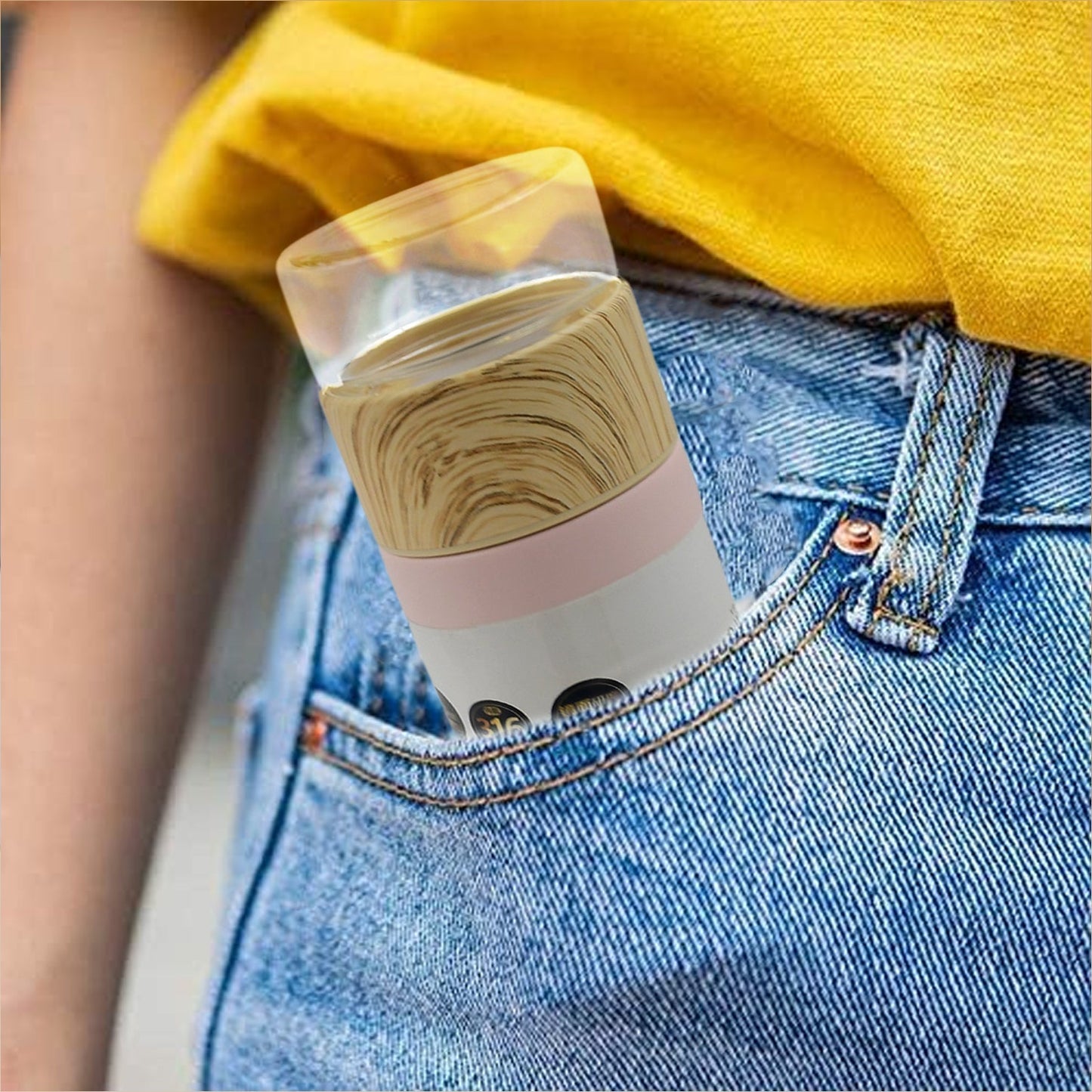 Steel Water Bottle With Glass Lid (350 ML)