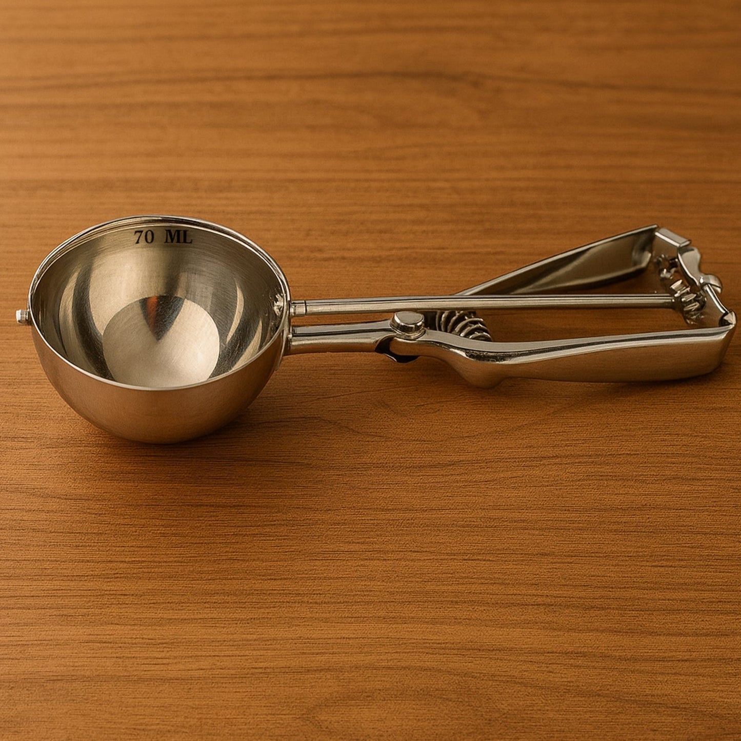 Premium Stainless Steel Ice Cream Scoop with Trigger Release â€“Approx 70 ML Capacity
