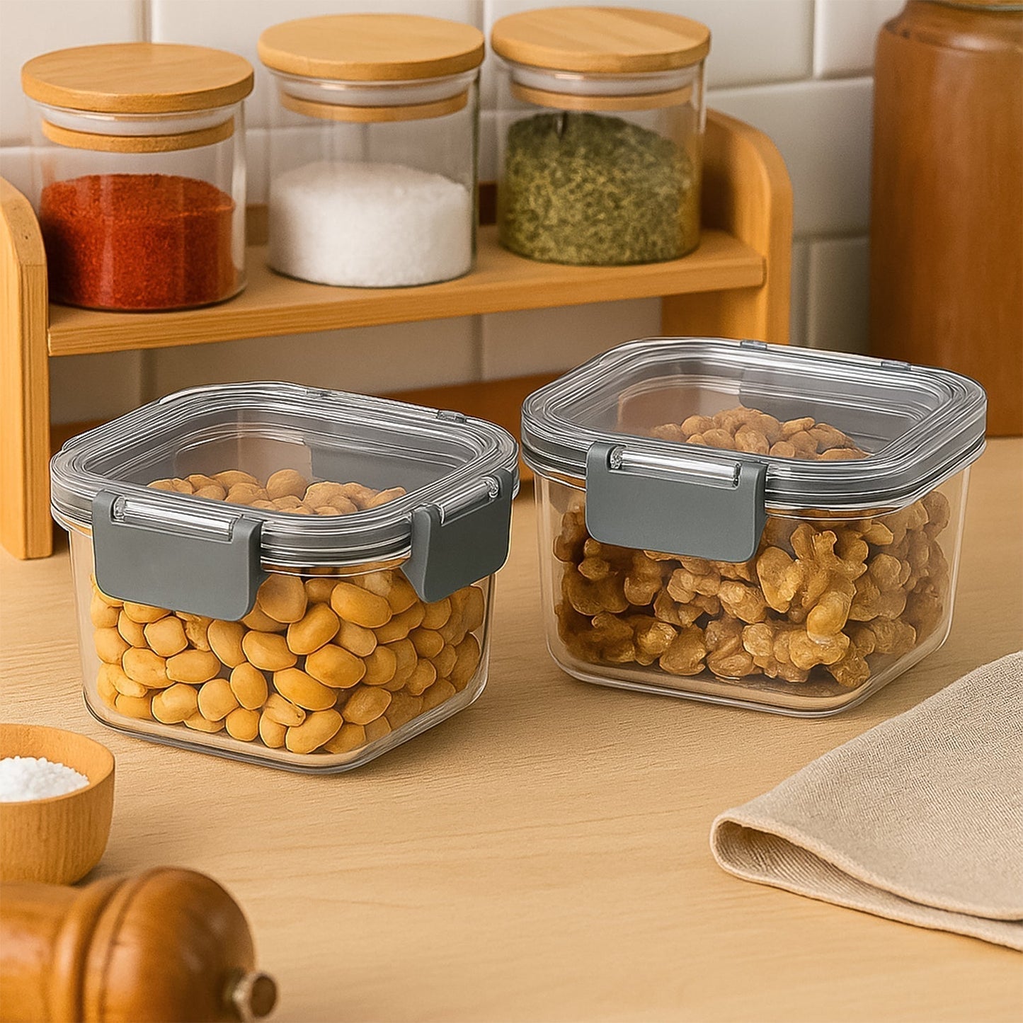 Apex Press Nâ€™ Lock Airtight Food Storage Container Set (2Pc/450ml) Approx