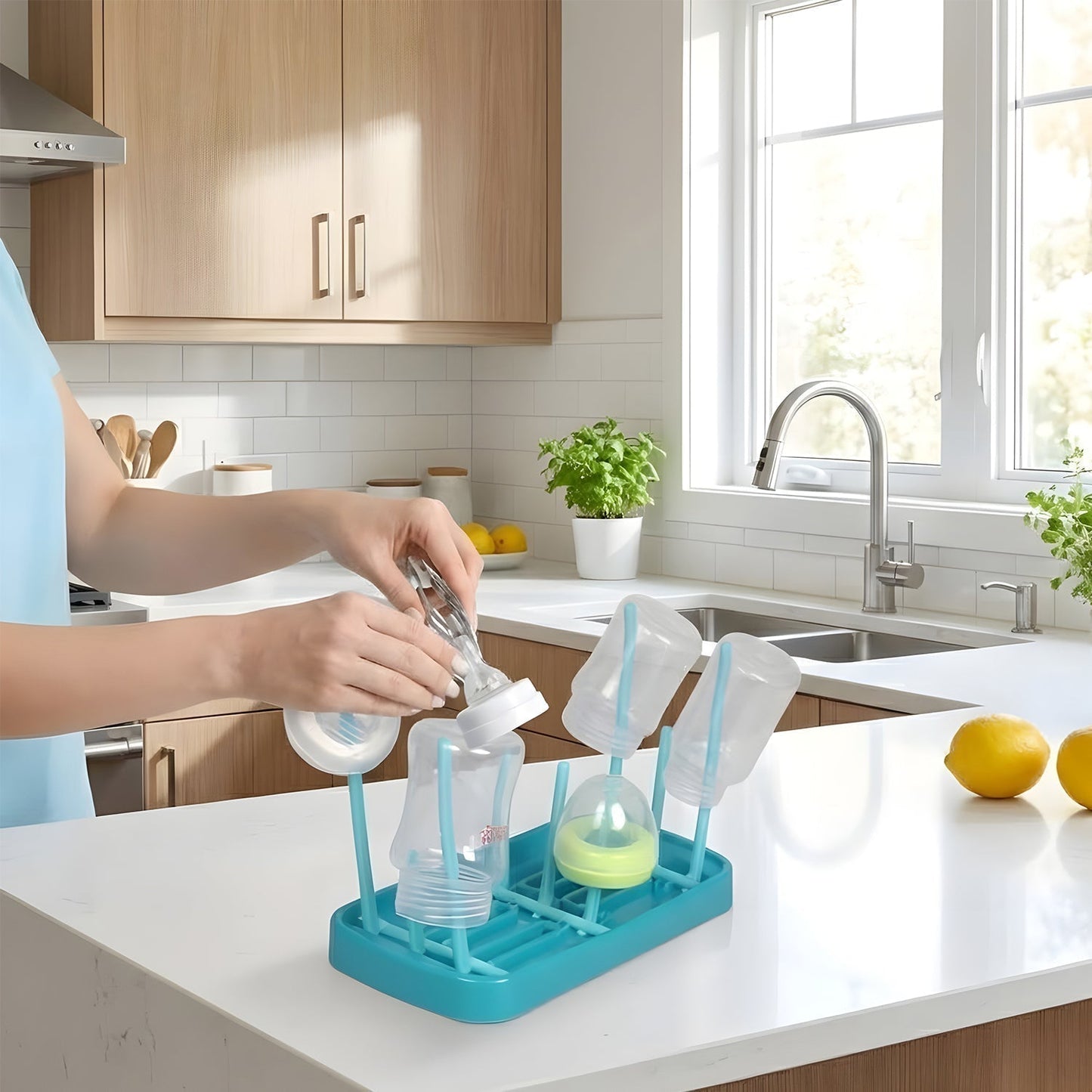 Baby Feeding Bottle Drying Rack (1 Pc Set)