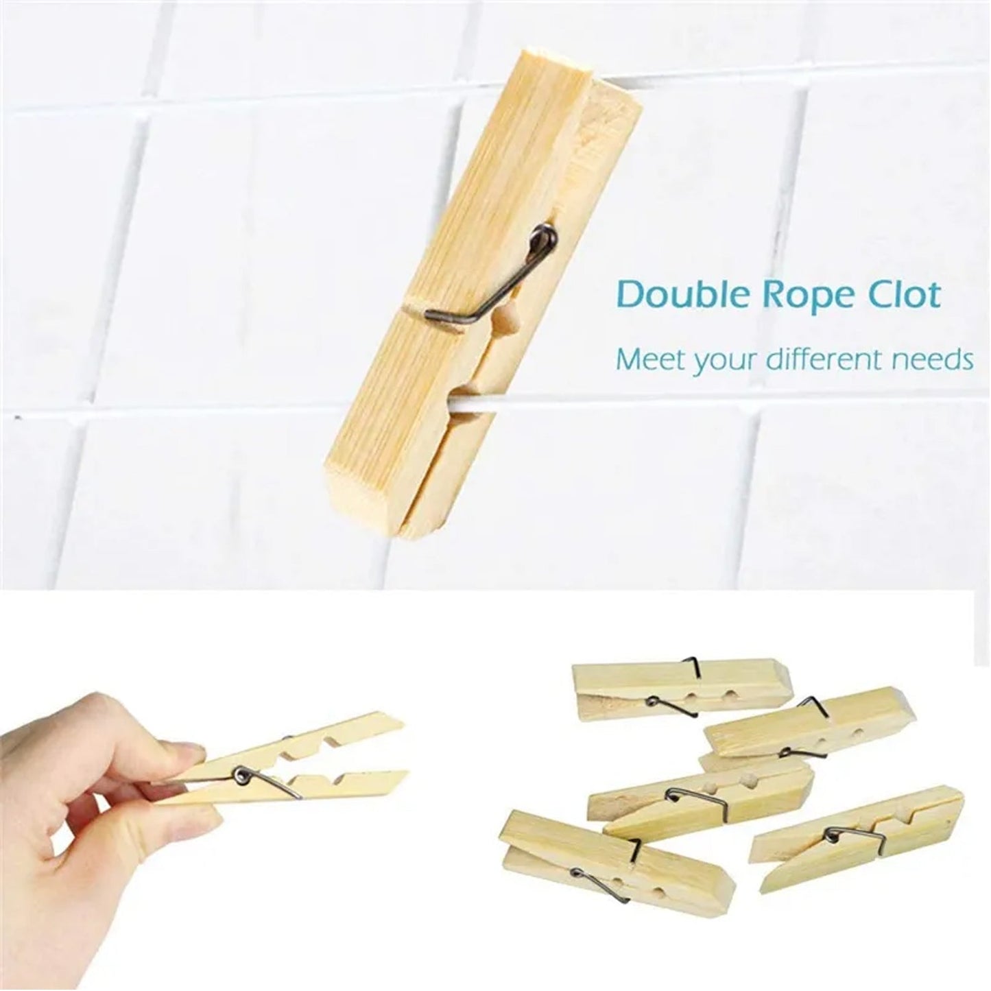 Multipurpose Wooden Heavy Clips – Clothespins, Craft Clips for Arts & Crafts (20 Pieces)
