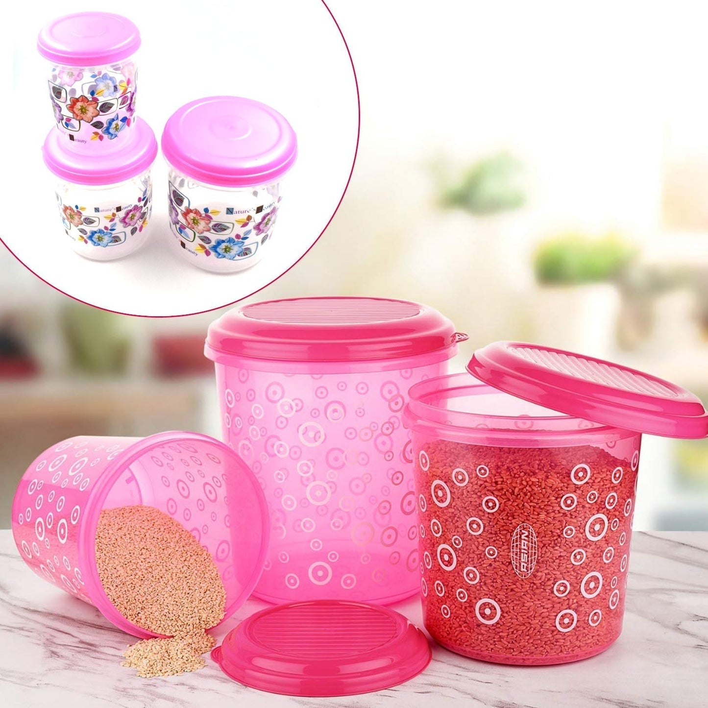 3 Pc Storage Container used in all kinds of places including household and offices for storing stuffs and items etc.