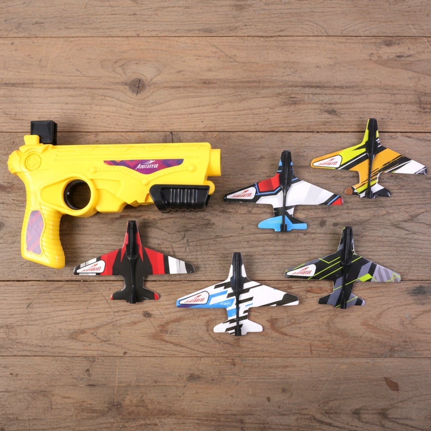 Air Battle Plane Launcher Gun Toy for Kids â€“ Foam Glider Set (1 Set)