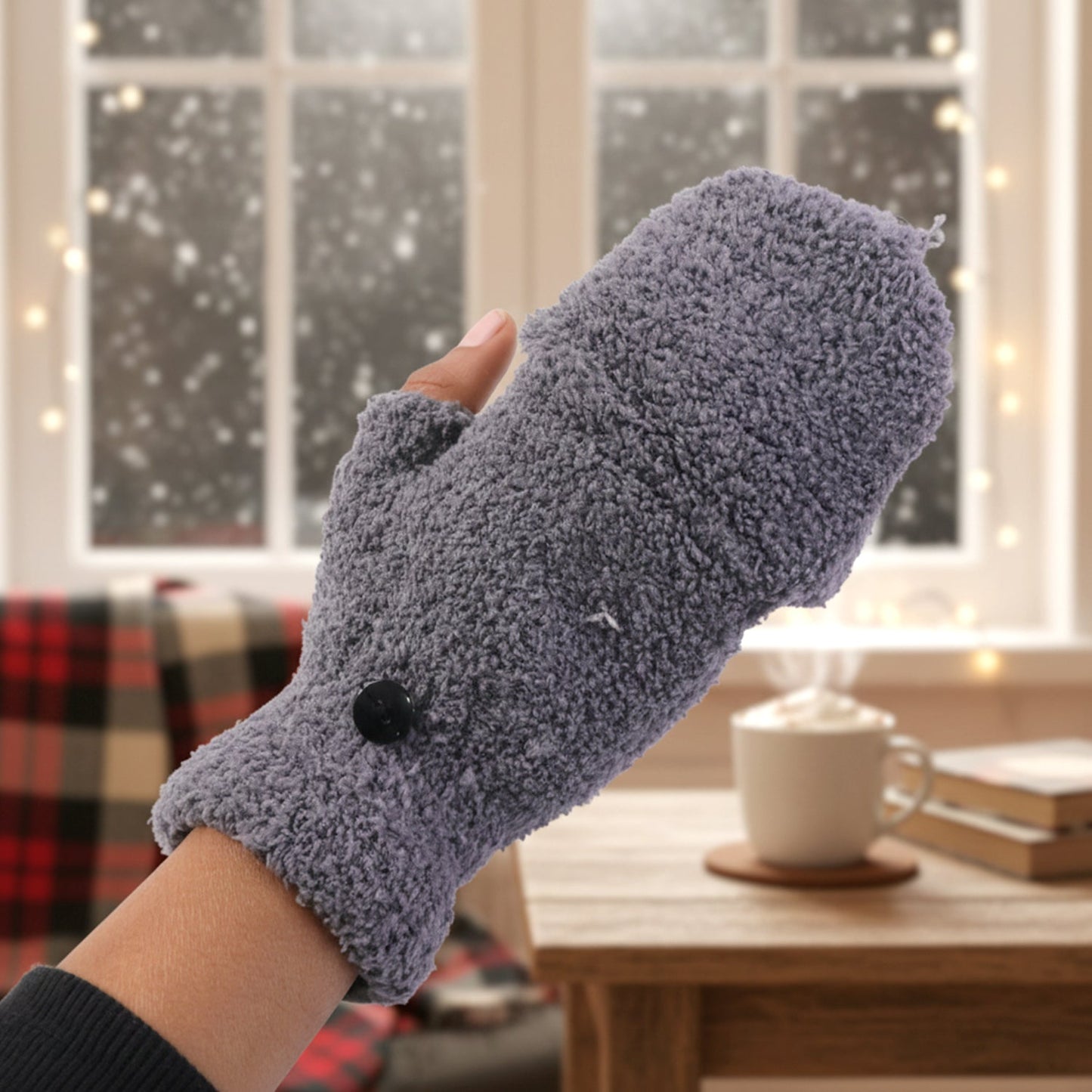 Winter Fingerless Gloves â€“ Soft Warm Hand Gloves for Men & Women  (1 Pair)