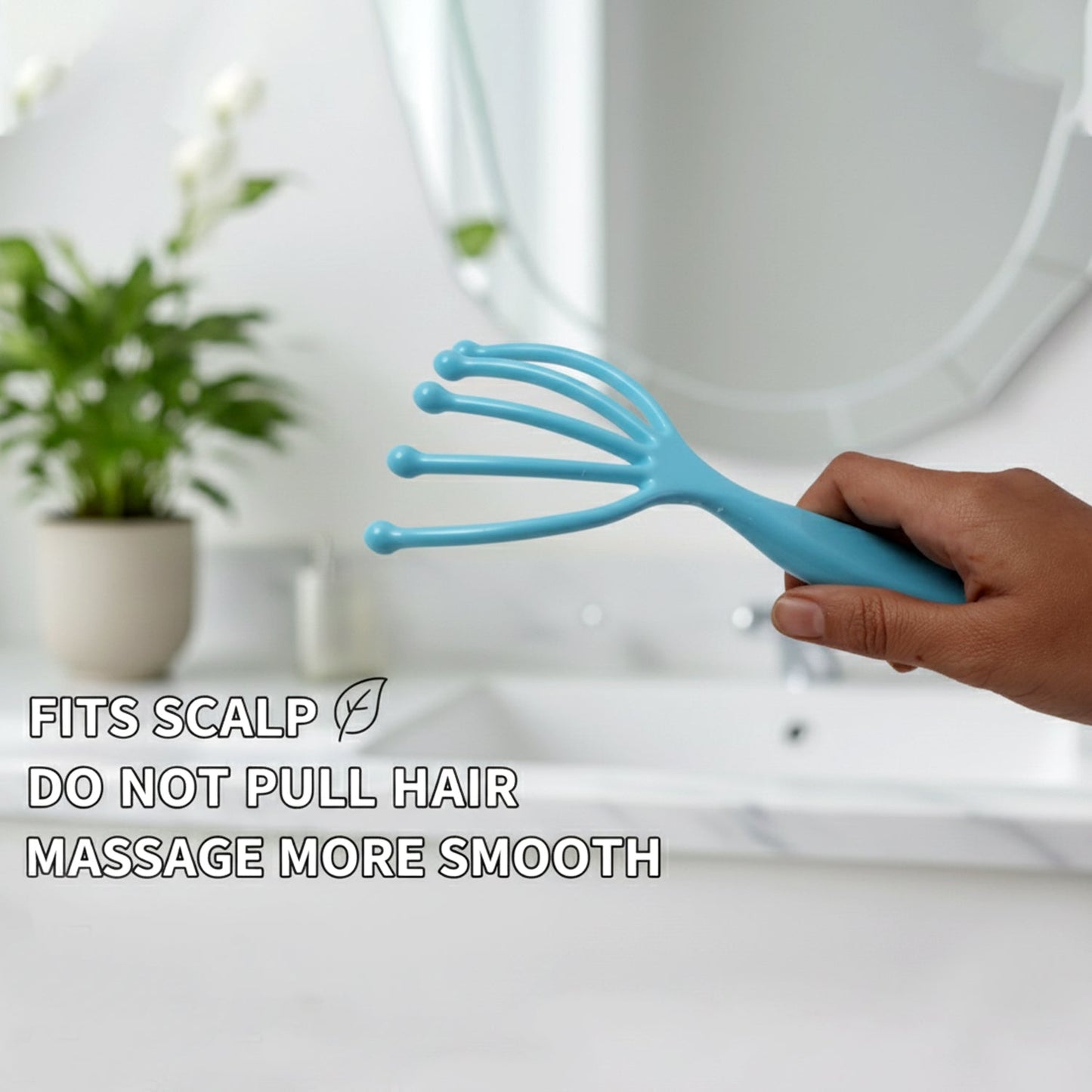Handheld Five-Finger Head Massager with Rolling Ball Tips (1 Pc)