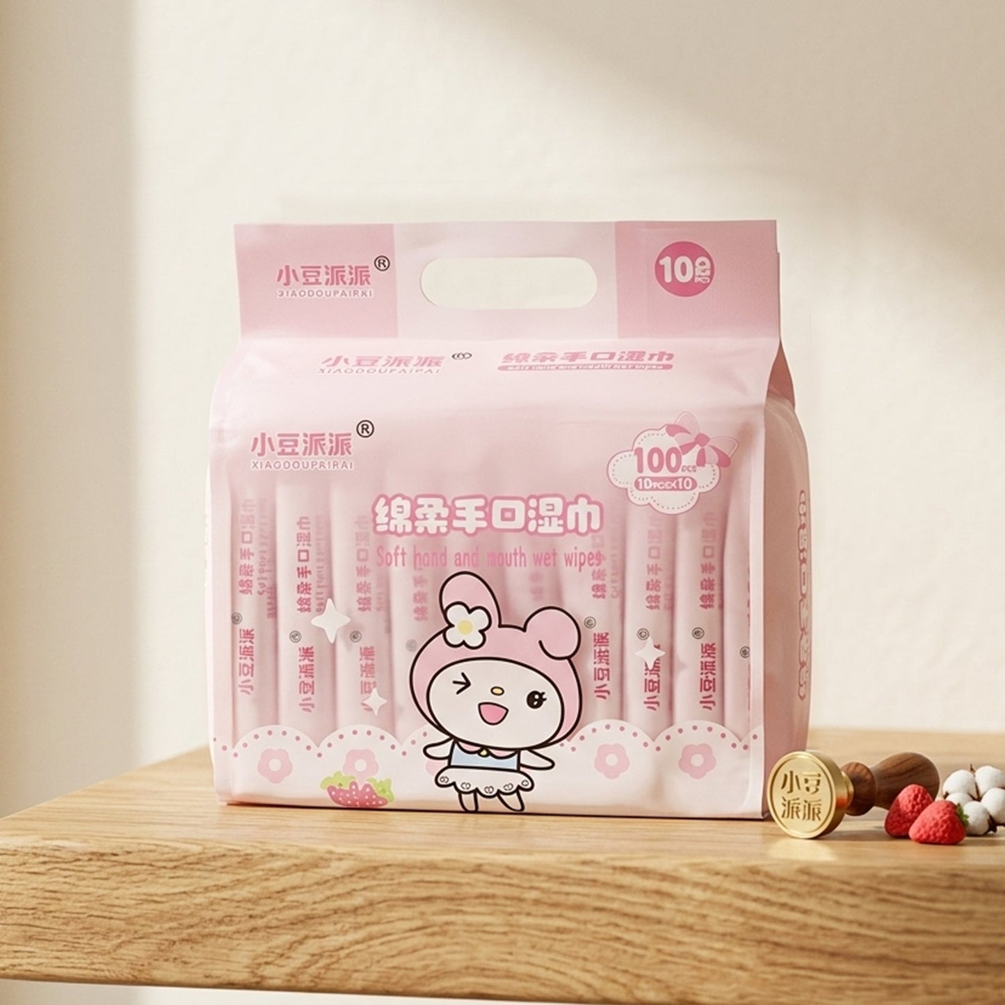 Cartoon Printed Soft Wet Wipes Pack 100Pc (10 Pack x 10 Pc Each)
