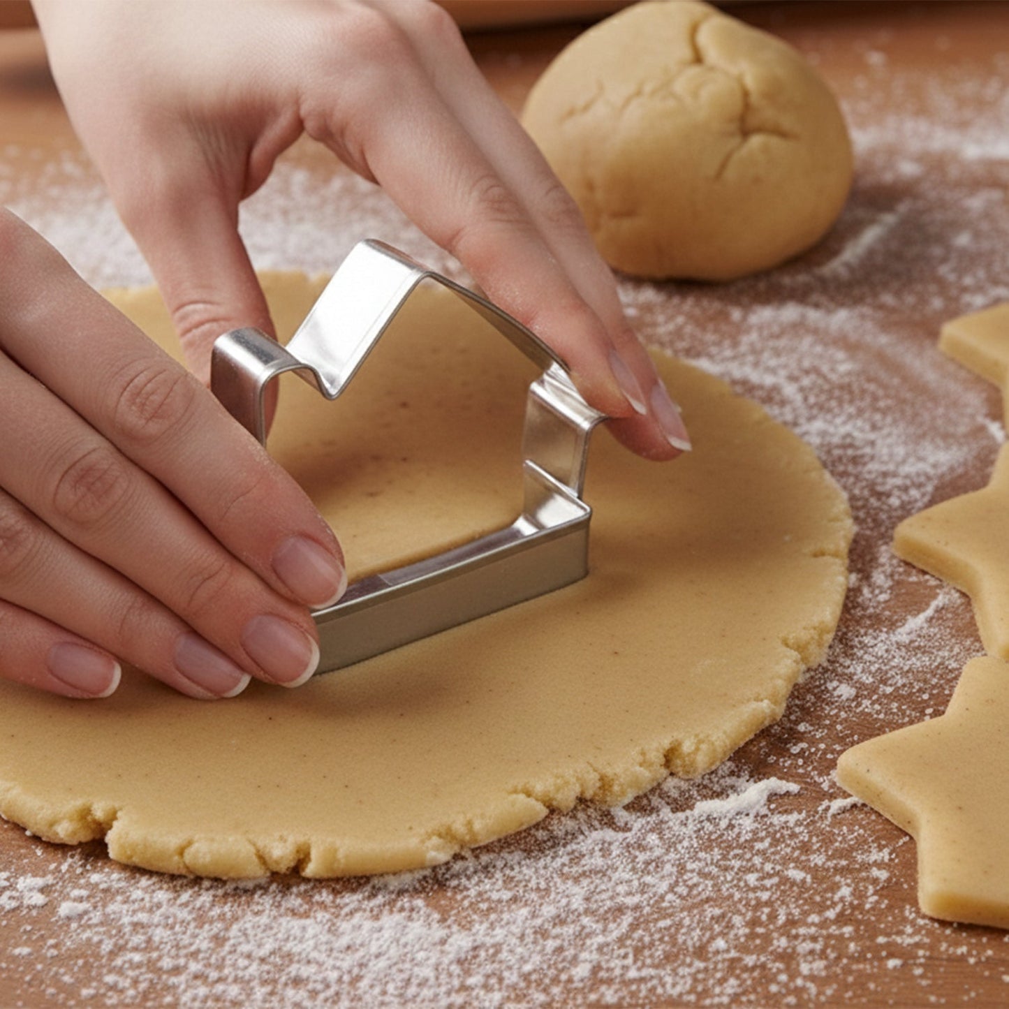 Stainless Steel House Shape Cookie Cutter Set (3 Pc Mix Design Set)