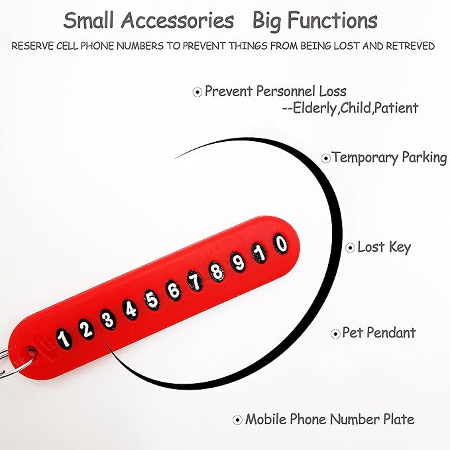 Anti-Lost Keychain with Number Plate â€“ 1 Pc