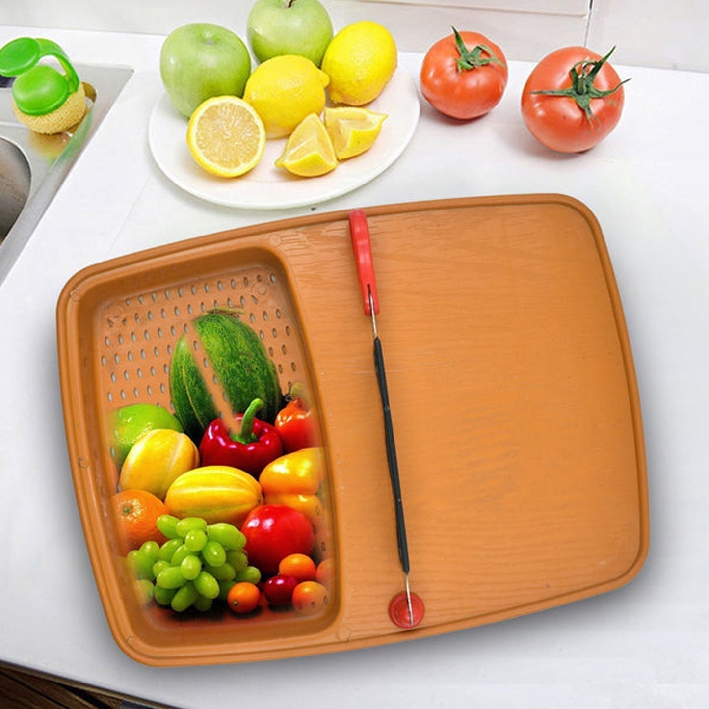 Cut & Wash Box & Tray – Versatile Kitchen Tool for Fruits & Vegetables