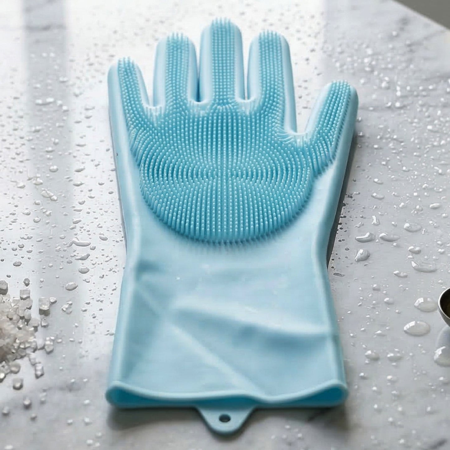 Right Hand Silicone Dishwashing Cleaning Glove with Scrubber Brush (1 Pc)