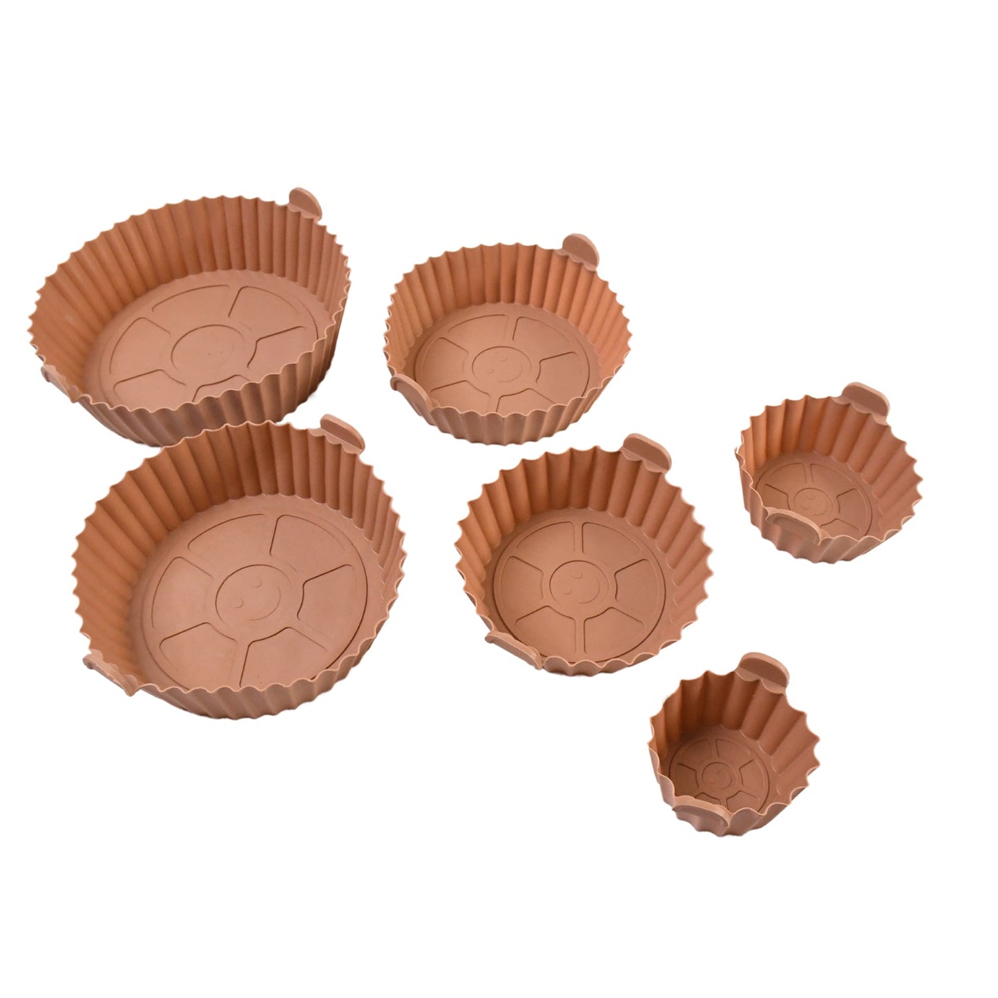 Air Fryer Reusable Silicone Pot with Handles (6 Pc set)