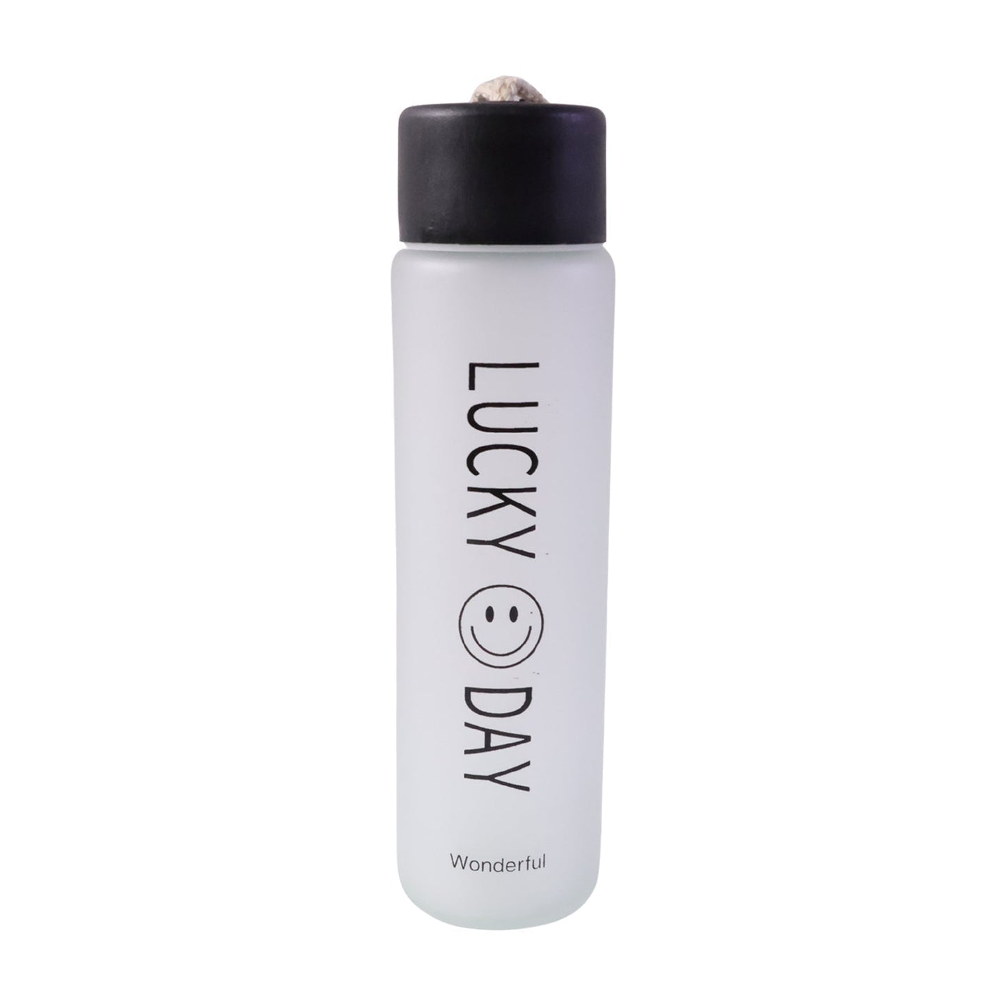 Premium Frosted Glass Water Bottle with Leak Proof Lid (350 ML)