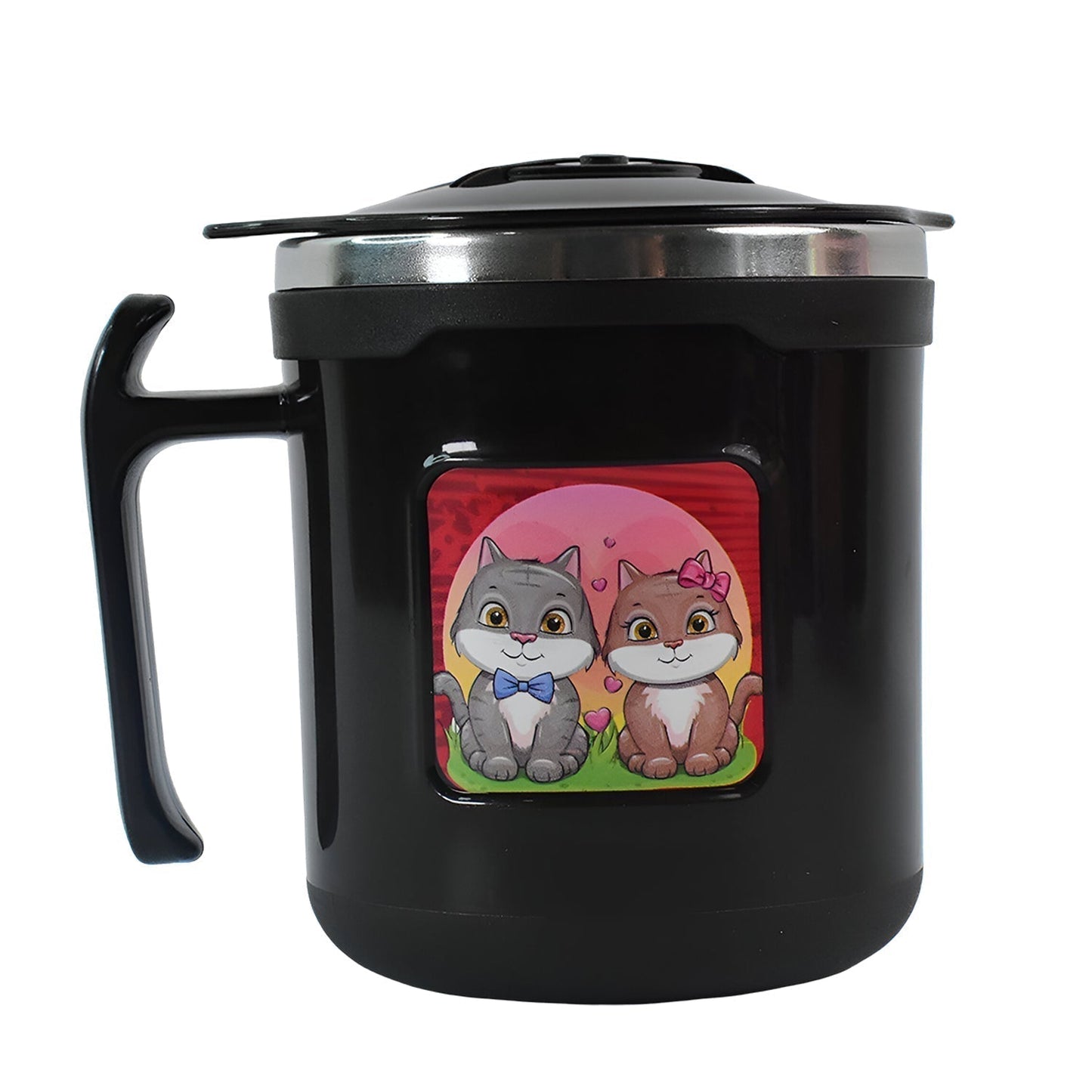 1 Pc Apex Cat Mug â€“ 250 ml Stainless Steel Insulated Inner with Cute Cat Print