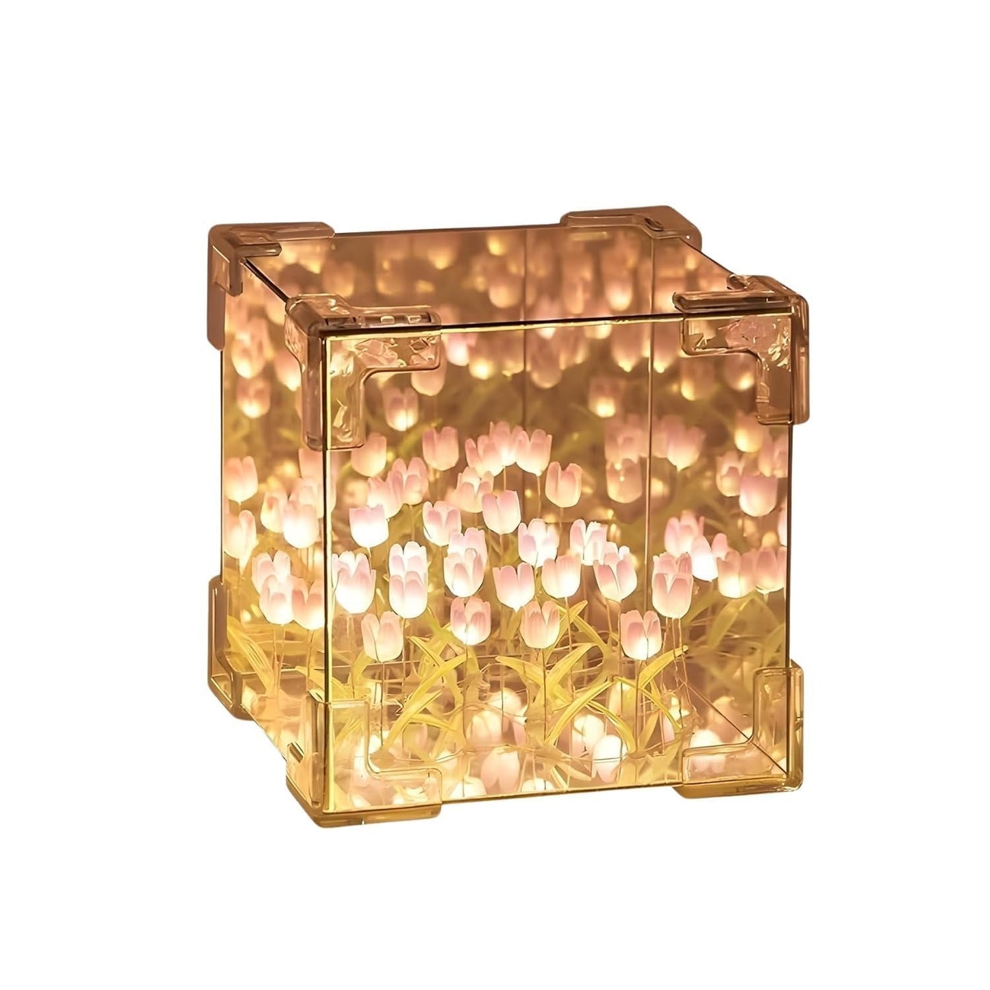 Decorative Tulip Flower LED Cube Night Lamp Set (1 Set / Mix Color)