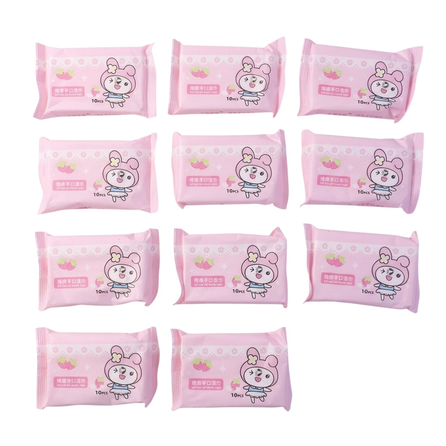 Cartoon Printed Soft Wet Wipes Pack 100Pc (10 Pack x 10 Pc Each)