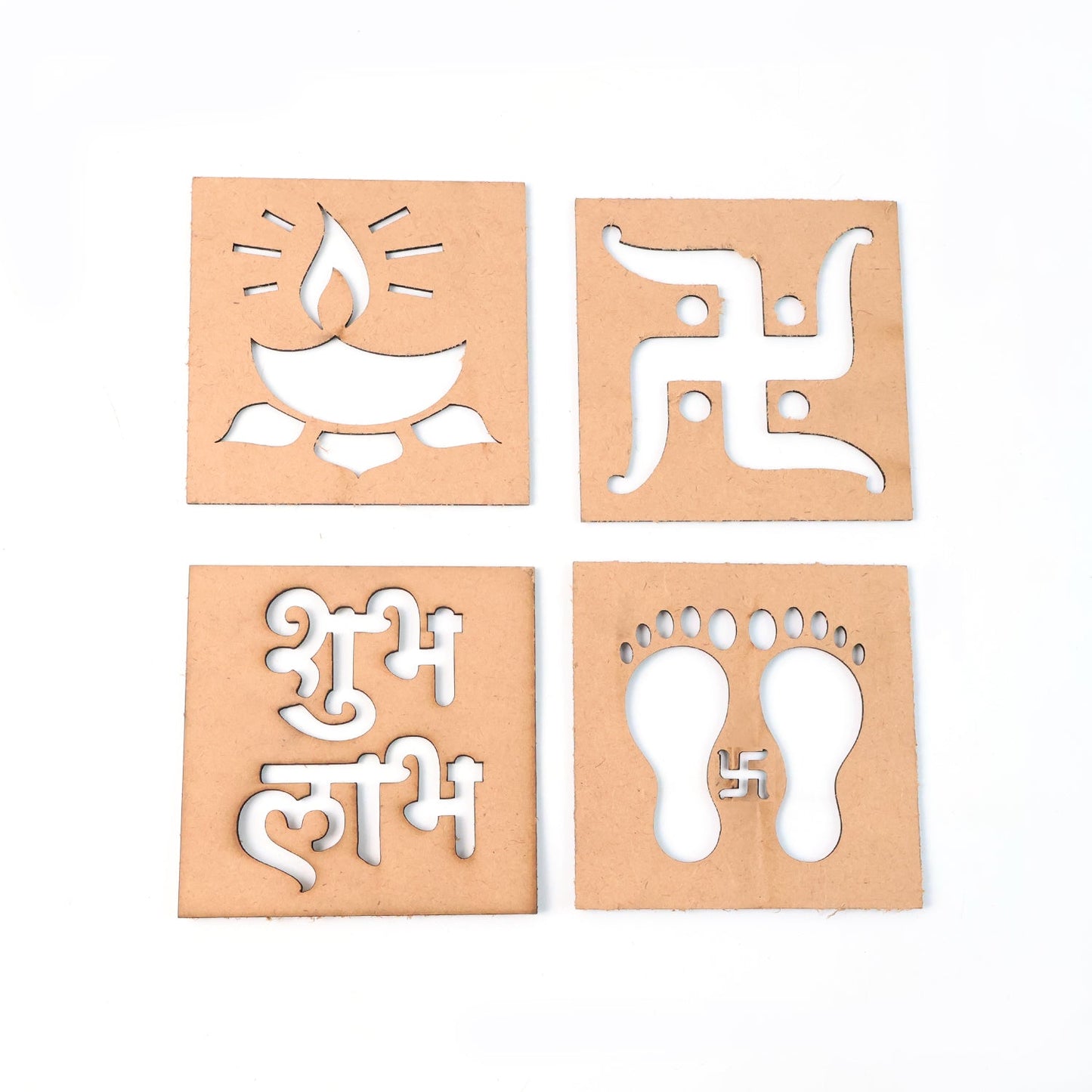 Wooden Decorative Cutouts (Mix Design / 4 Pc)