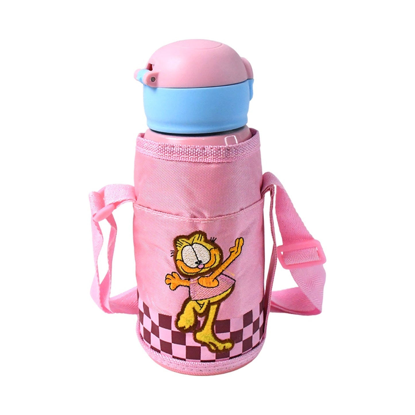 Thermos steel Double Wall Vacuum Bottle With Cover & Strap 600ml Approx