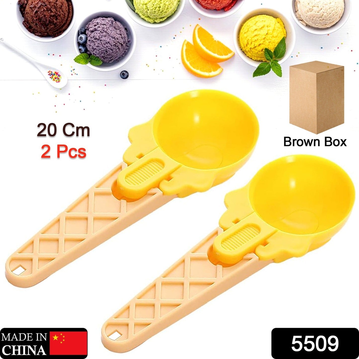2-Piece Plastic Ice Cream & Watermelon Scooper with Trigger Dipper