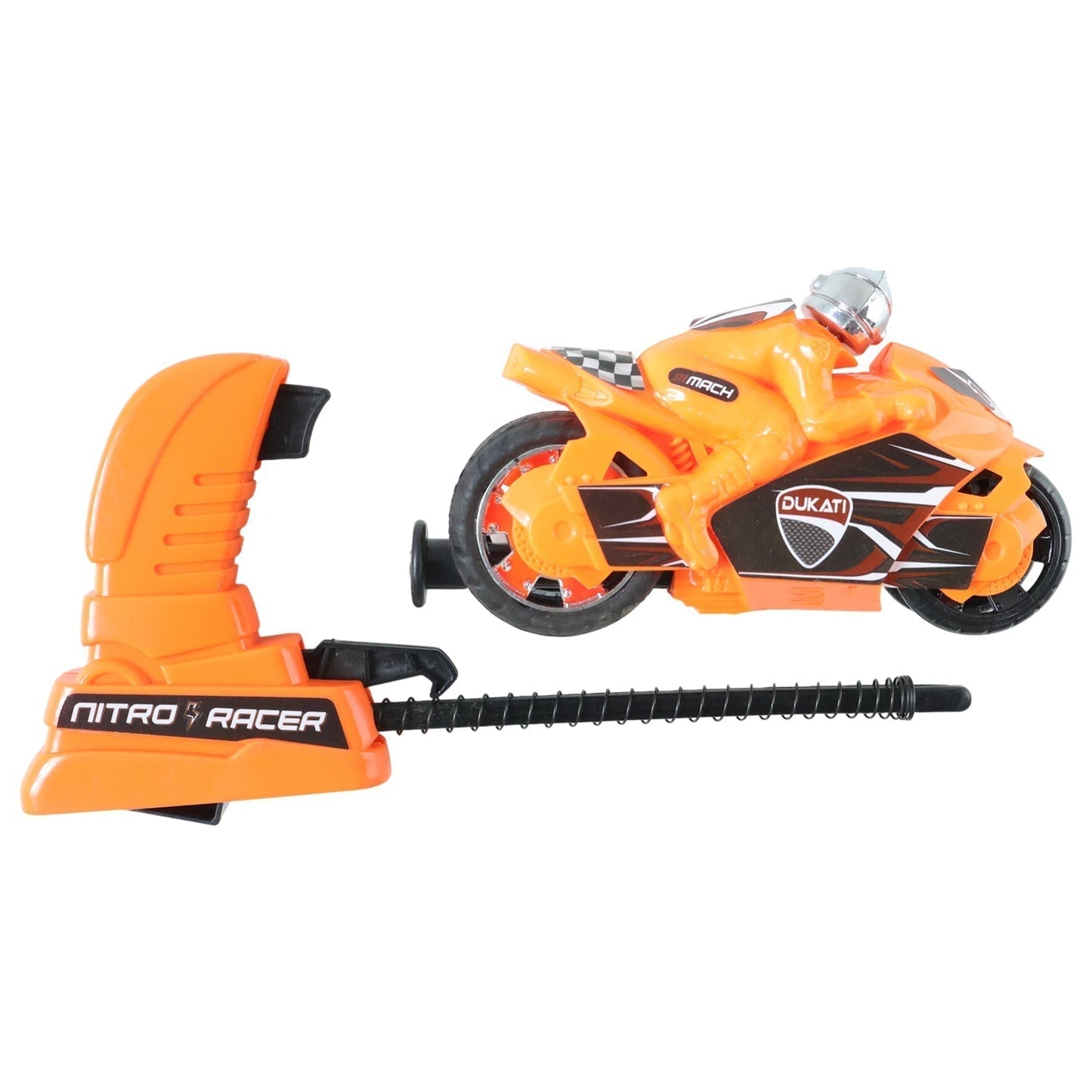 Launcher Bike Racing Toy for Kids with Manual Pull Launcher