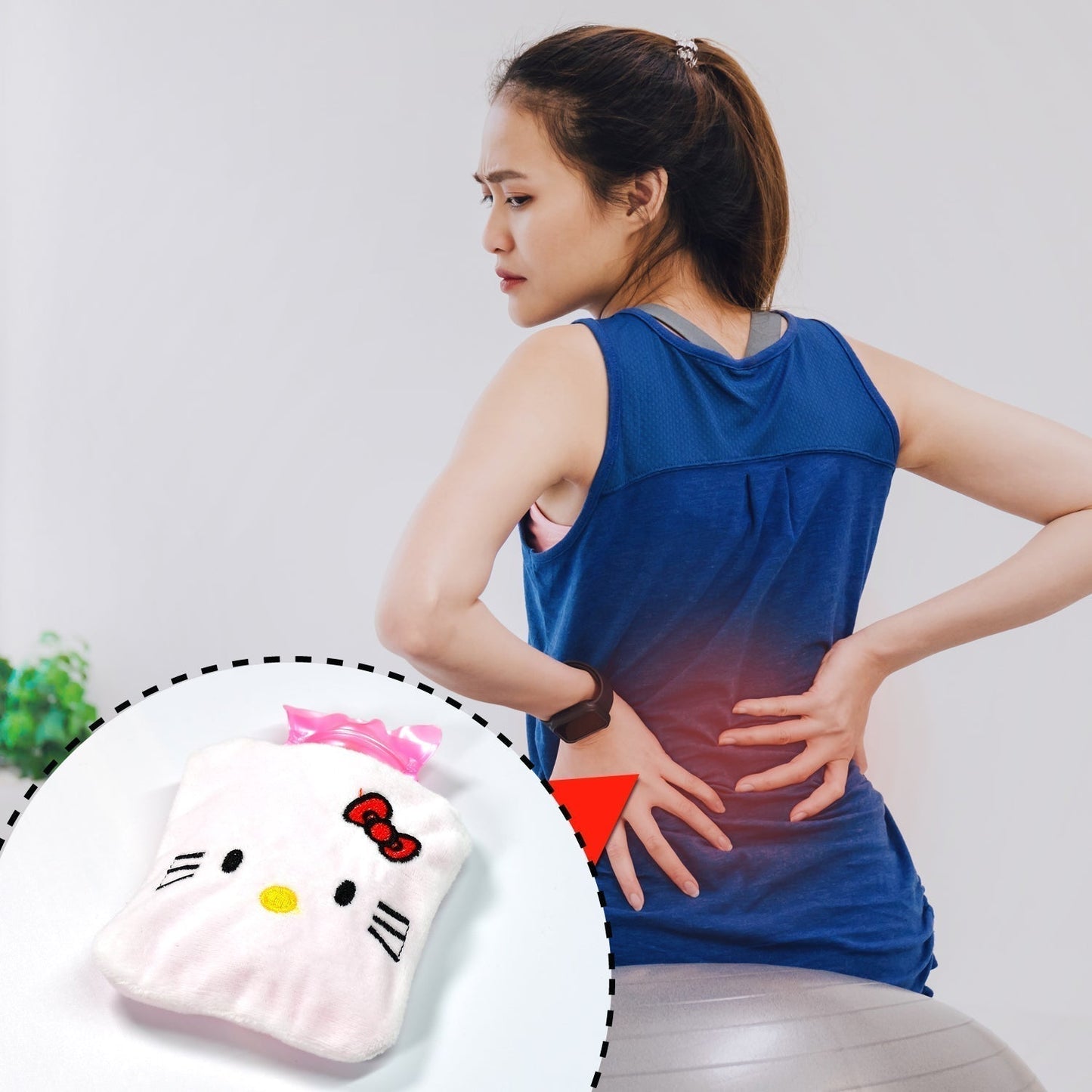 White Small Hot Water Bag â€“ Pain Relief for Neck, Shoulder, Hand & Feet, Menstrual Cramps Warmer