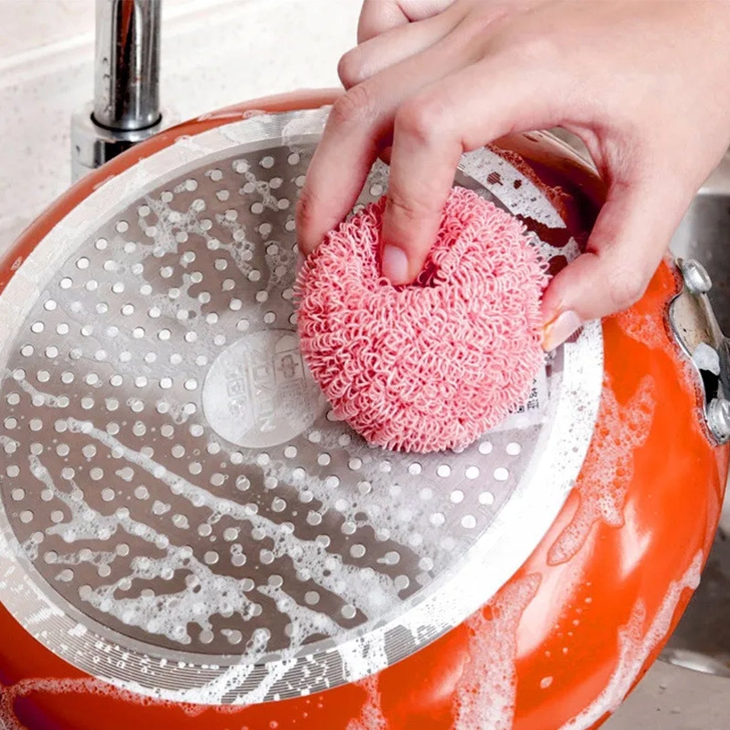 Heavy Duty Cleaning Scrubber Set with Long Handle (1 Set)