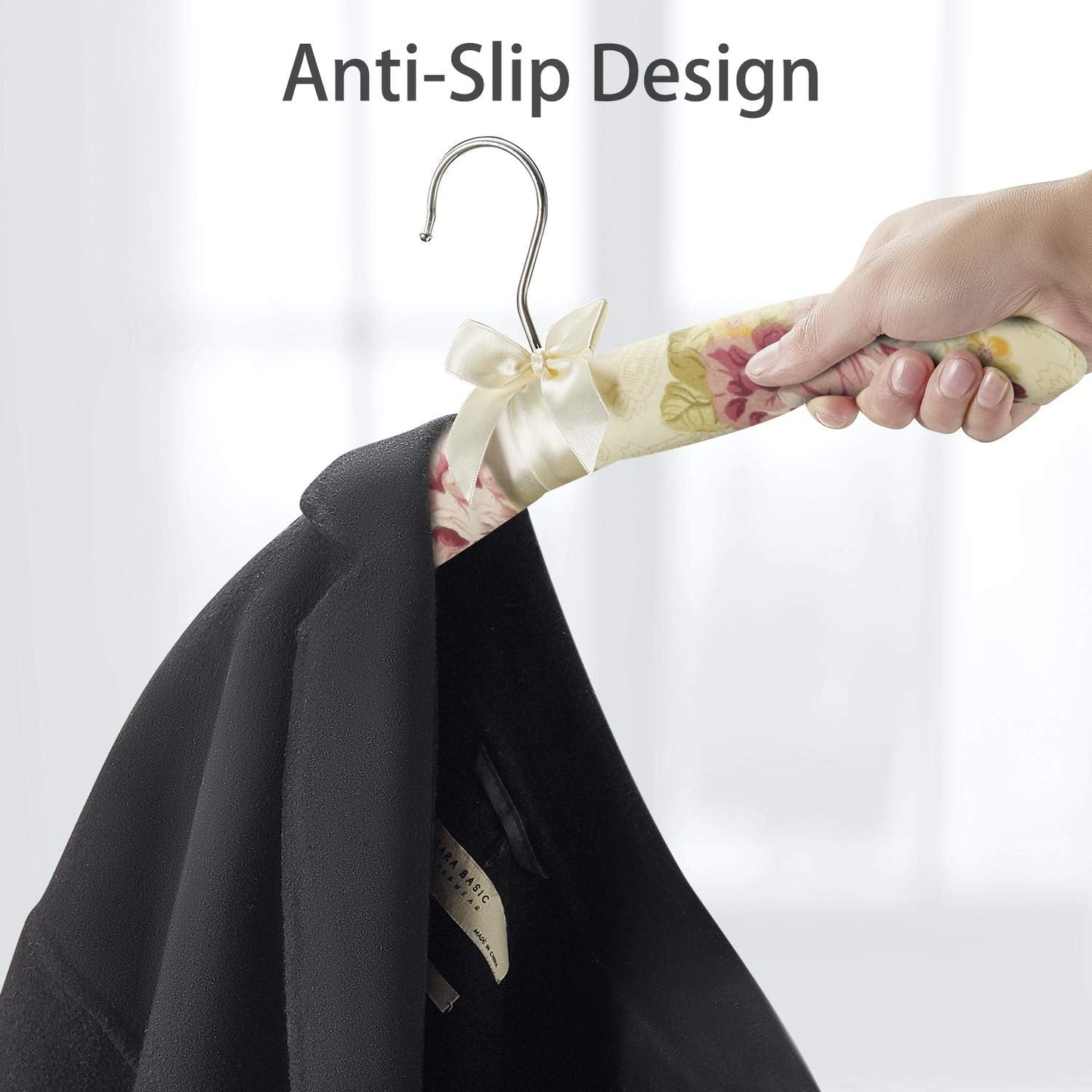 Premium Padded Floral Clothes Hanger (1 Pc)