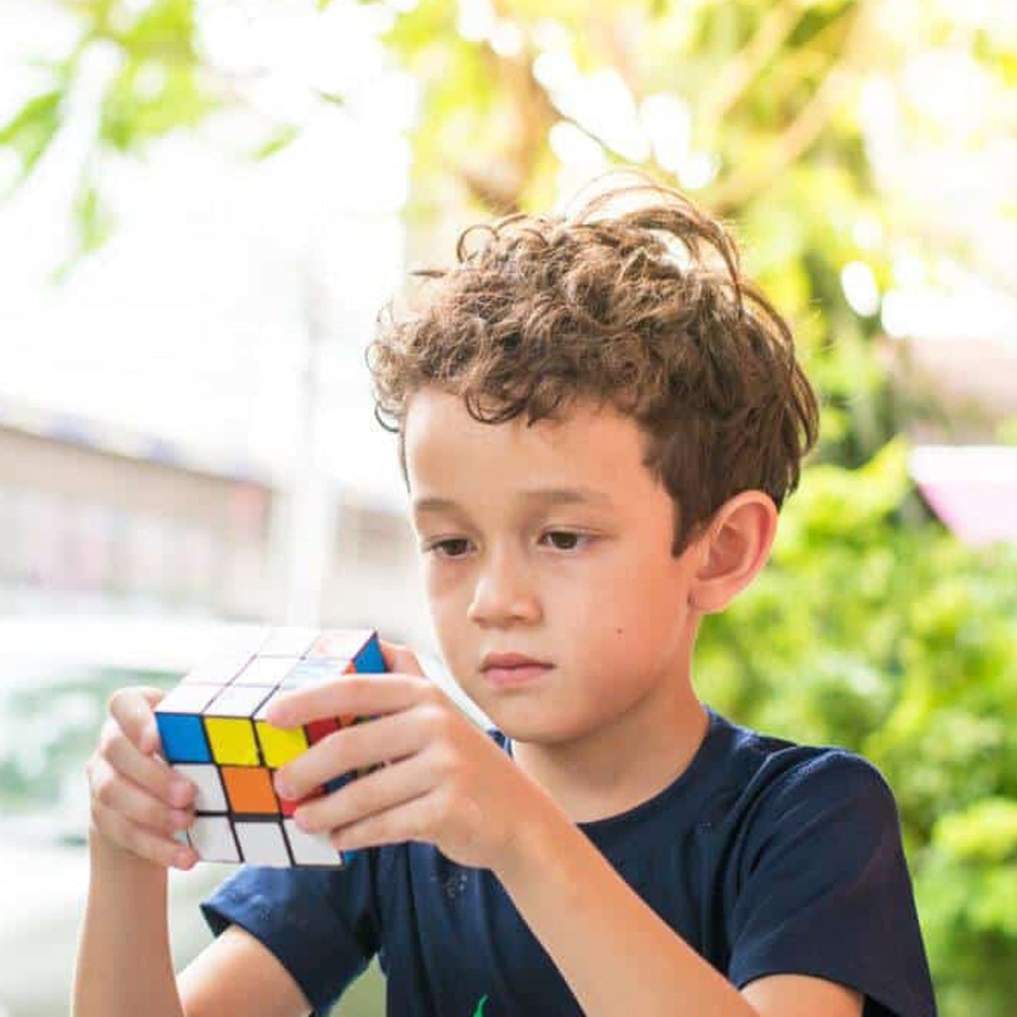 Plastic Fancy 3x3 Small Cube Puzzles Game - 2 Pieces (Multicolour)