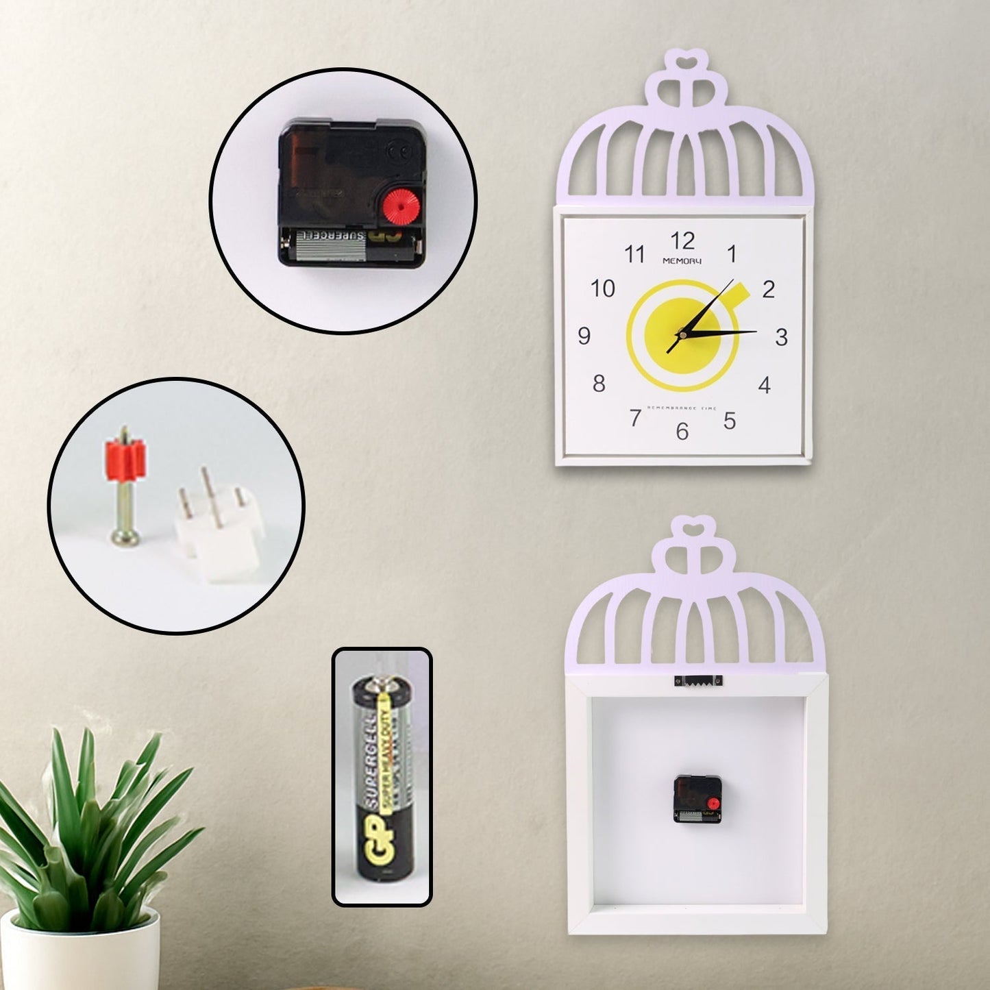 Decorative Square Wall Clock Battery Operated â€“ 1 Pc