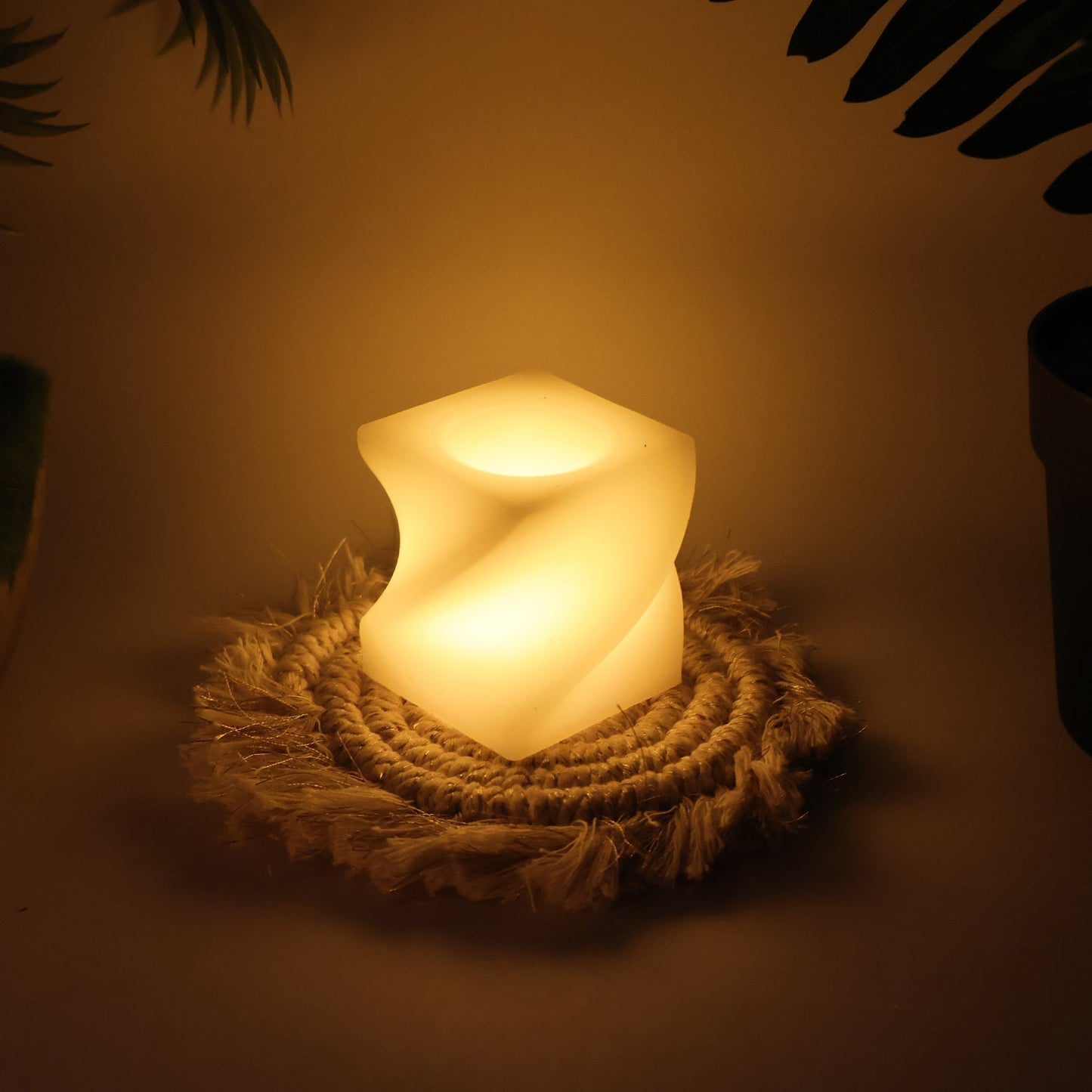 Set of 12 LED Flameless Decorative Candles â€“ Square Shape Tealight Lamps