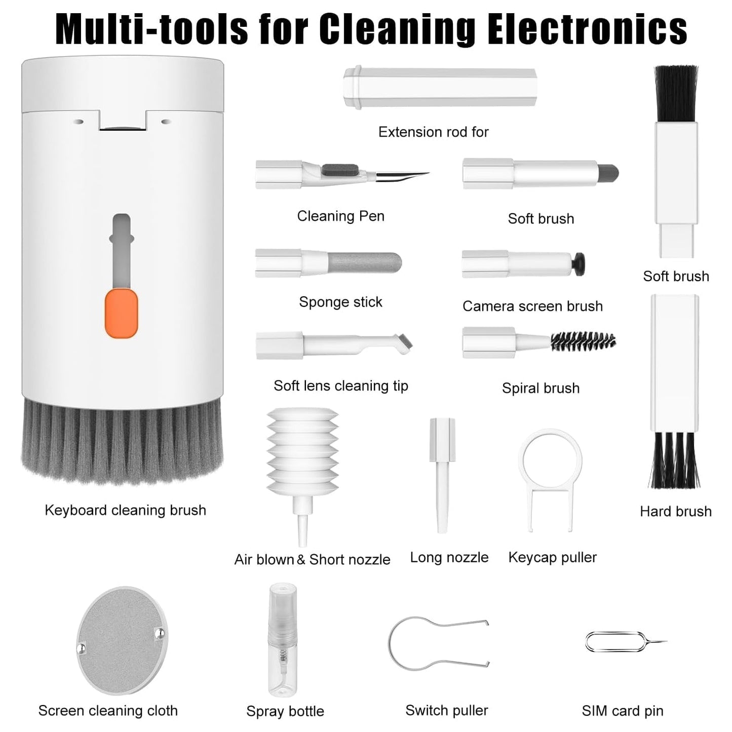 20-in-1 Keyboard Cleaner Kit – Electronic Cleaning Brush, Spray & Tools for Laptop, Phone, Camera & More