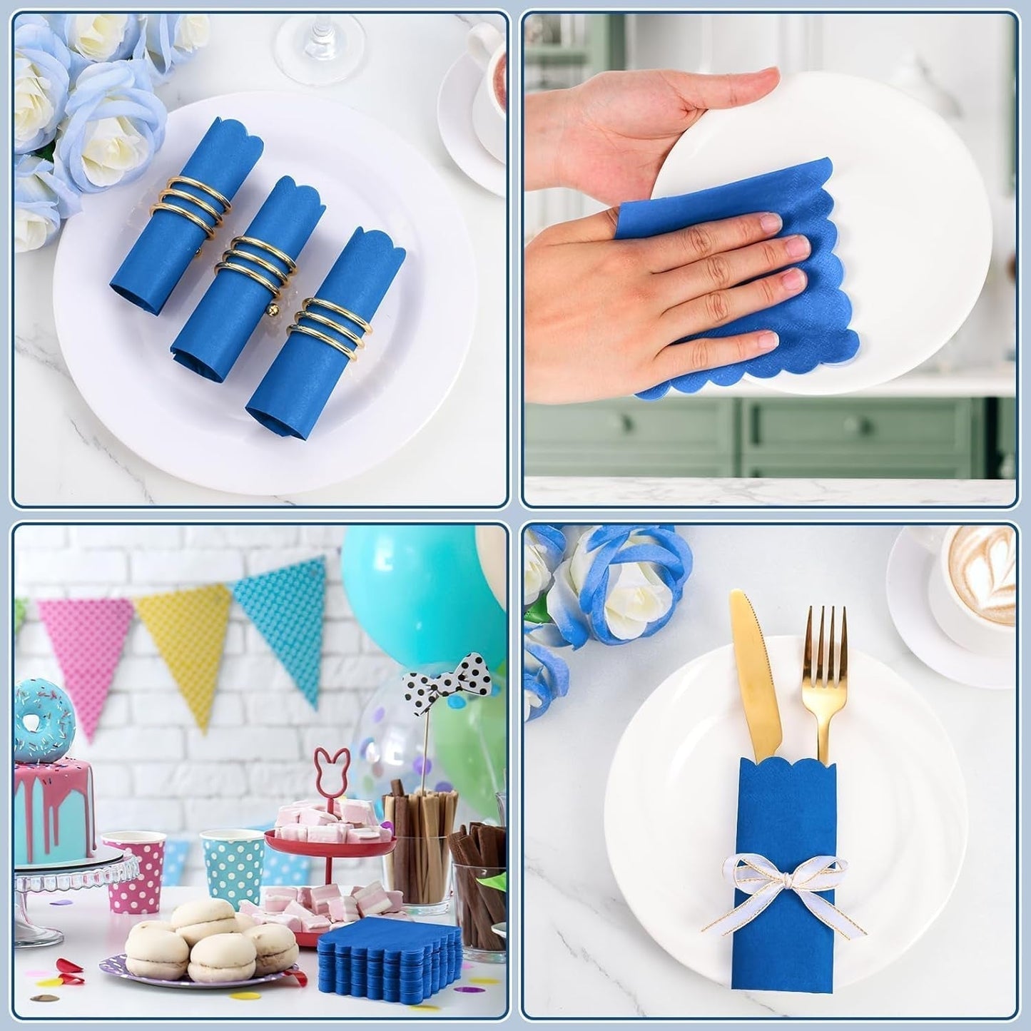 Royal Scalloped Disposable Paper Napkins (23 x 23 Cm / Approx 120 Pc)