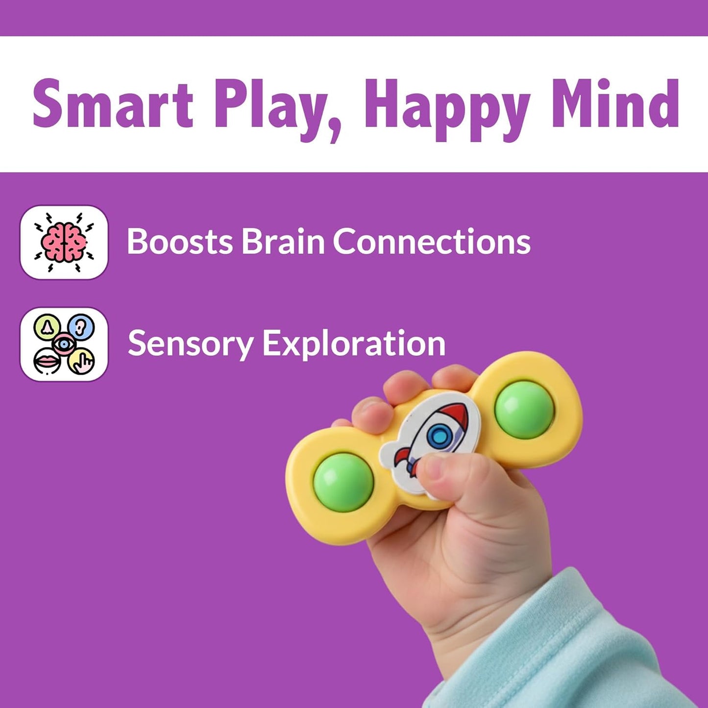 Colour Baby Spinner Toy Set â€“ Suction Cup Sensory Spin Toys (3 Pc Set)