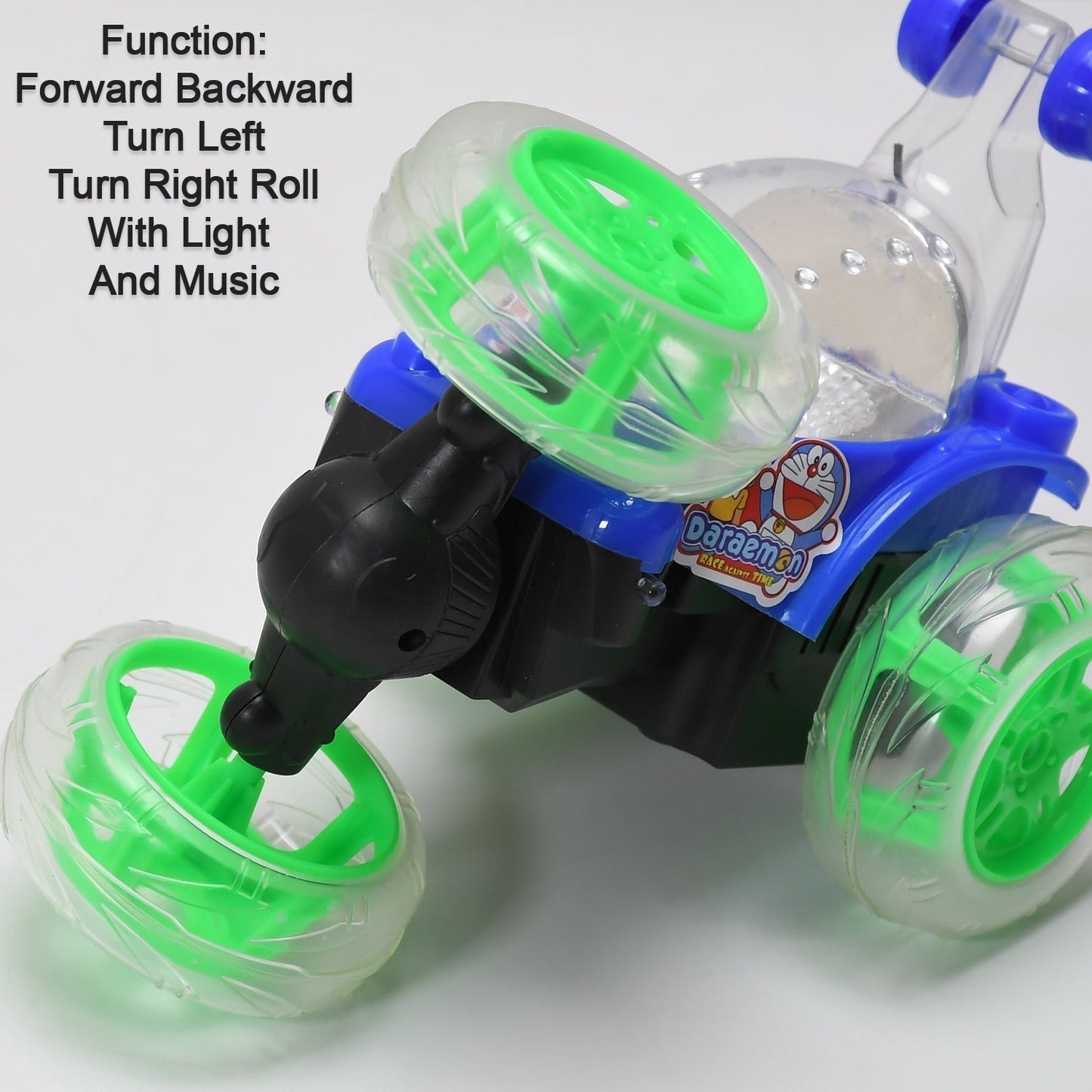 Rechargeable 360Â° Stunt Remote Control Car with 3D Lights & Music for Kids