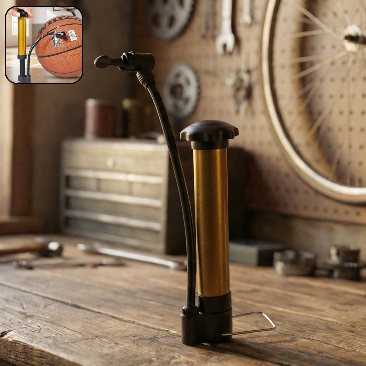 Mini Hand Air Pump â€“ Portable Metal High-Pressure Inflator for Sports (1 Pc)