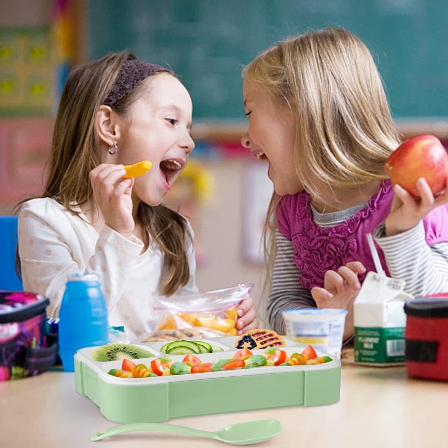 Leak-Proof Lunch Box with 4 Compartments for School & Office Use