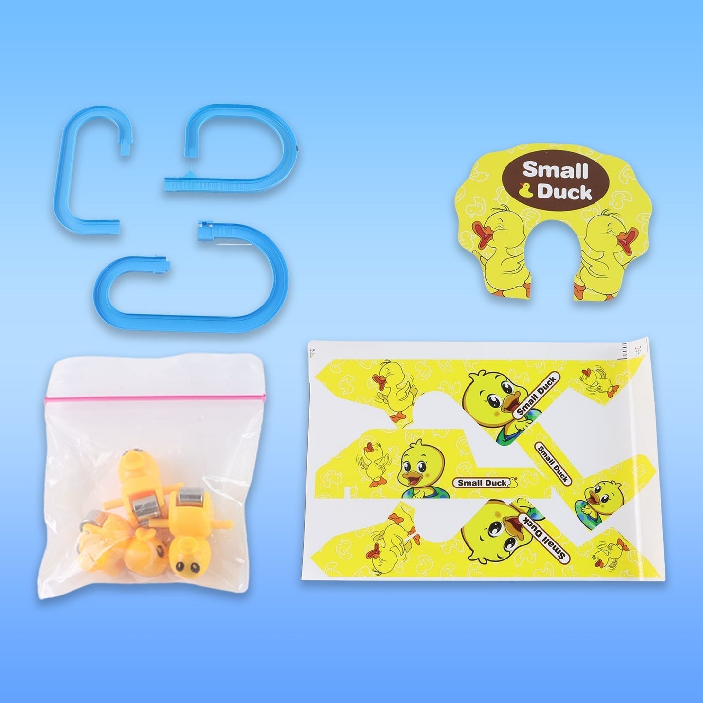LALA Small Duck Climb Stairs Toy Roller Coaster with Flashing Lights & Music (3 Ducks)
