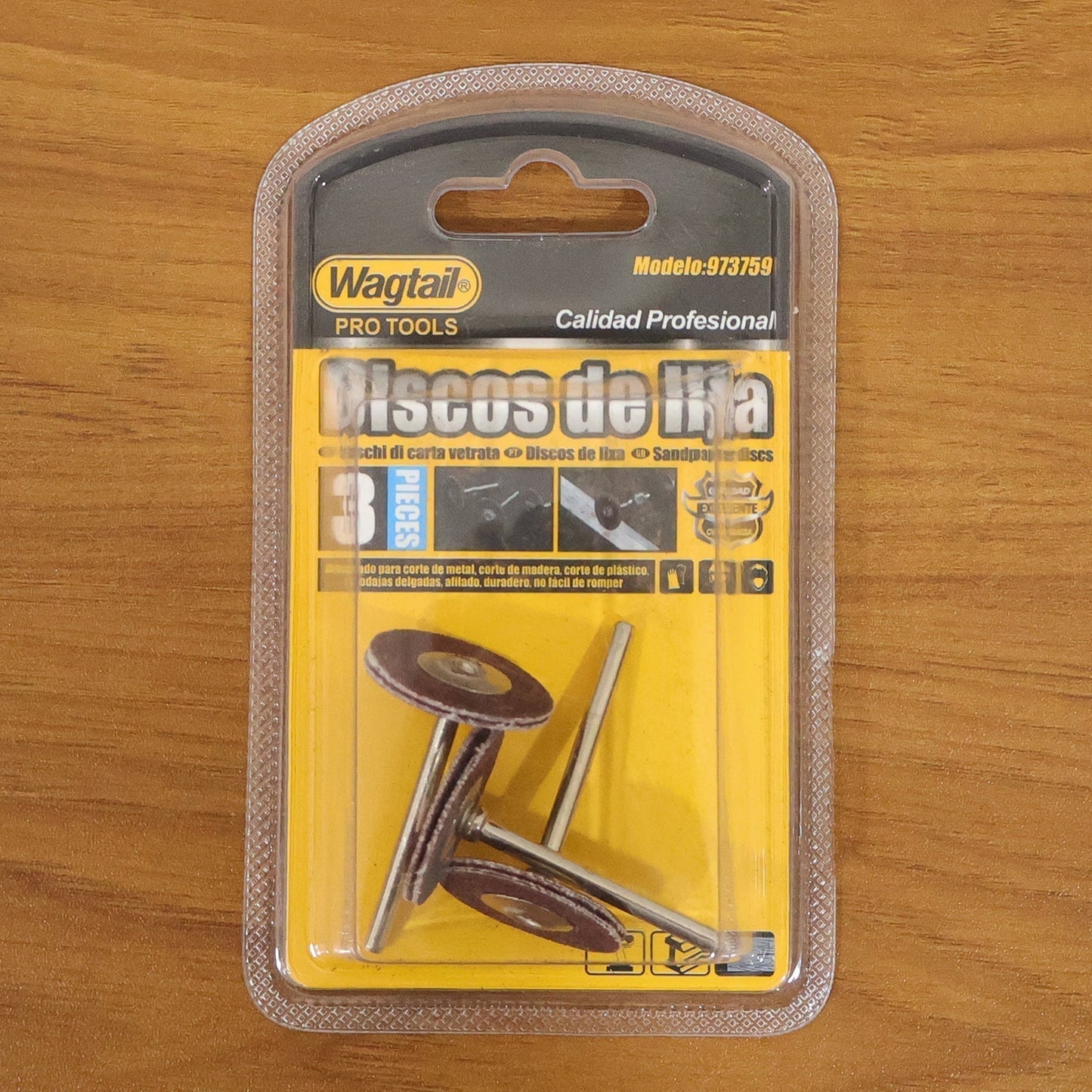 Wagtail Mini Rotary Tool Grinding Wheel Disc Set with Metal Shank (3 Pc Set)