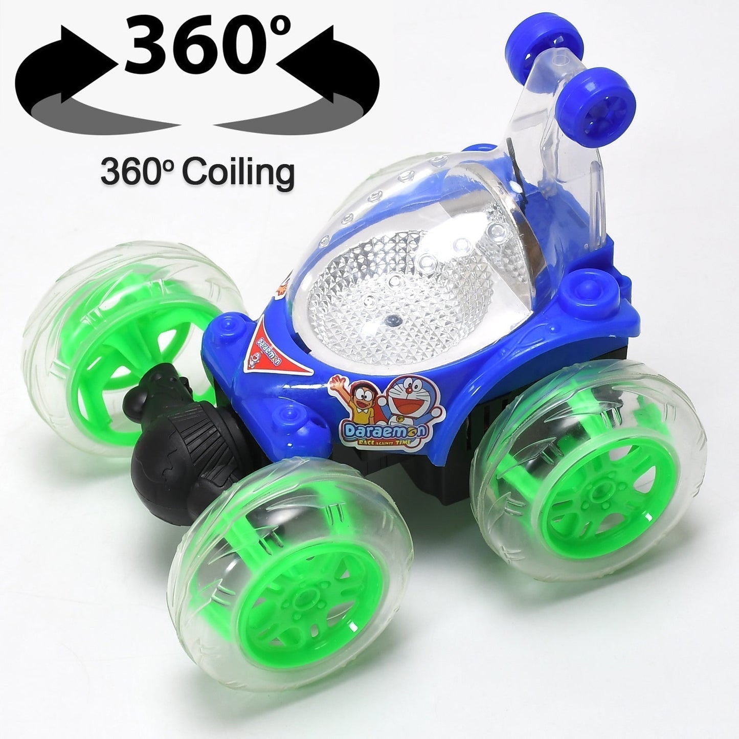 Rechargeable 360Â° Stunt Remote Control Car with 3D Lights & Music for Kids