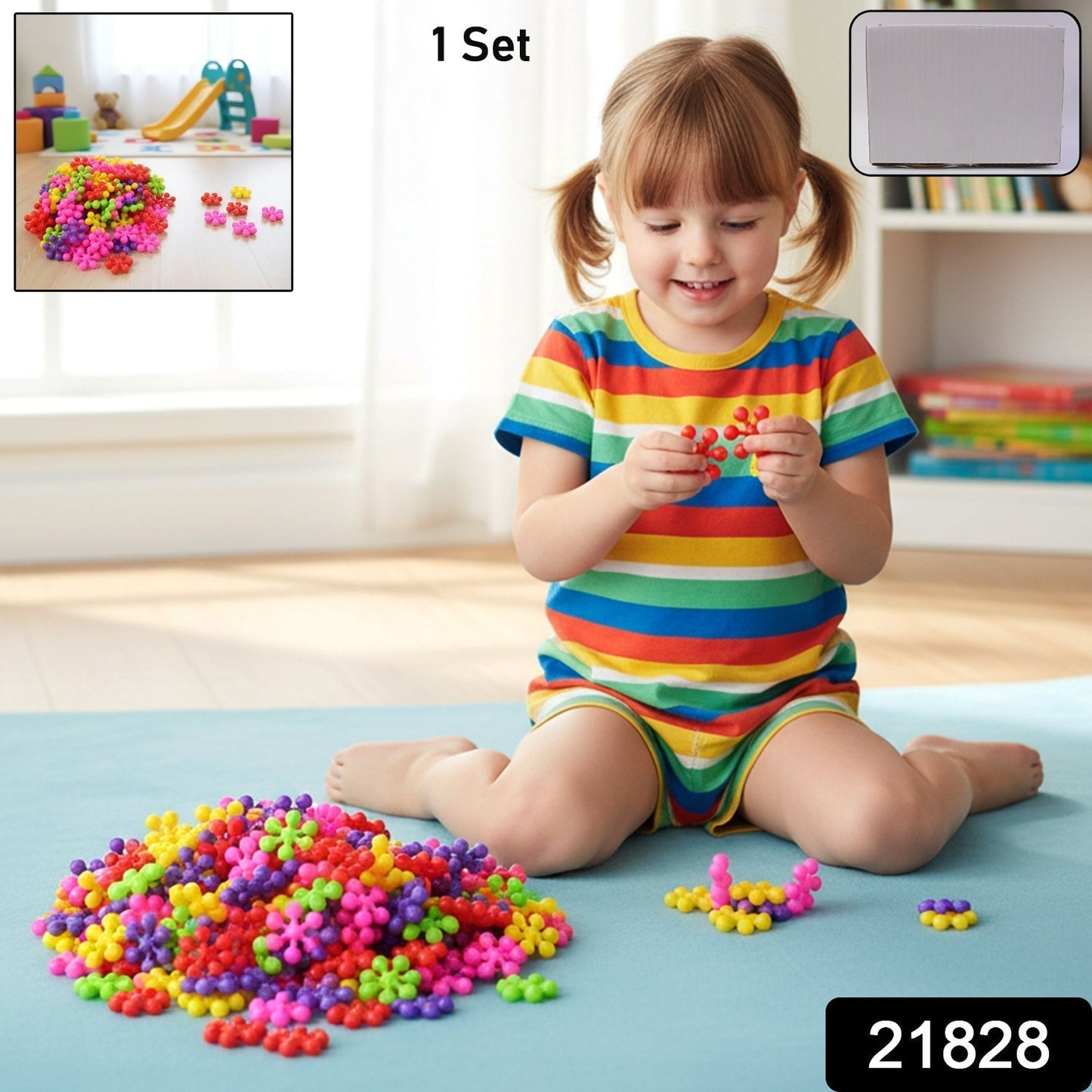 DIY Building Blocks Toy for Kids â€“ Colourful Creative Puzzle (1 Set)