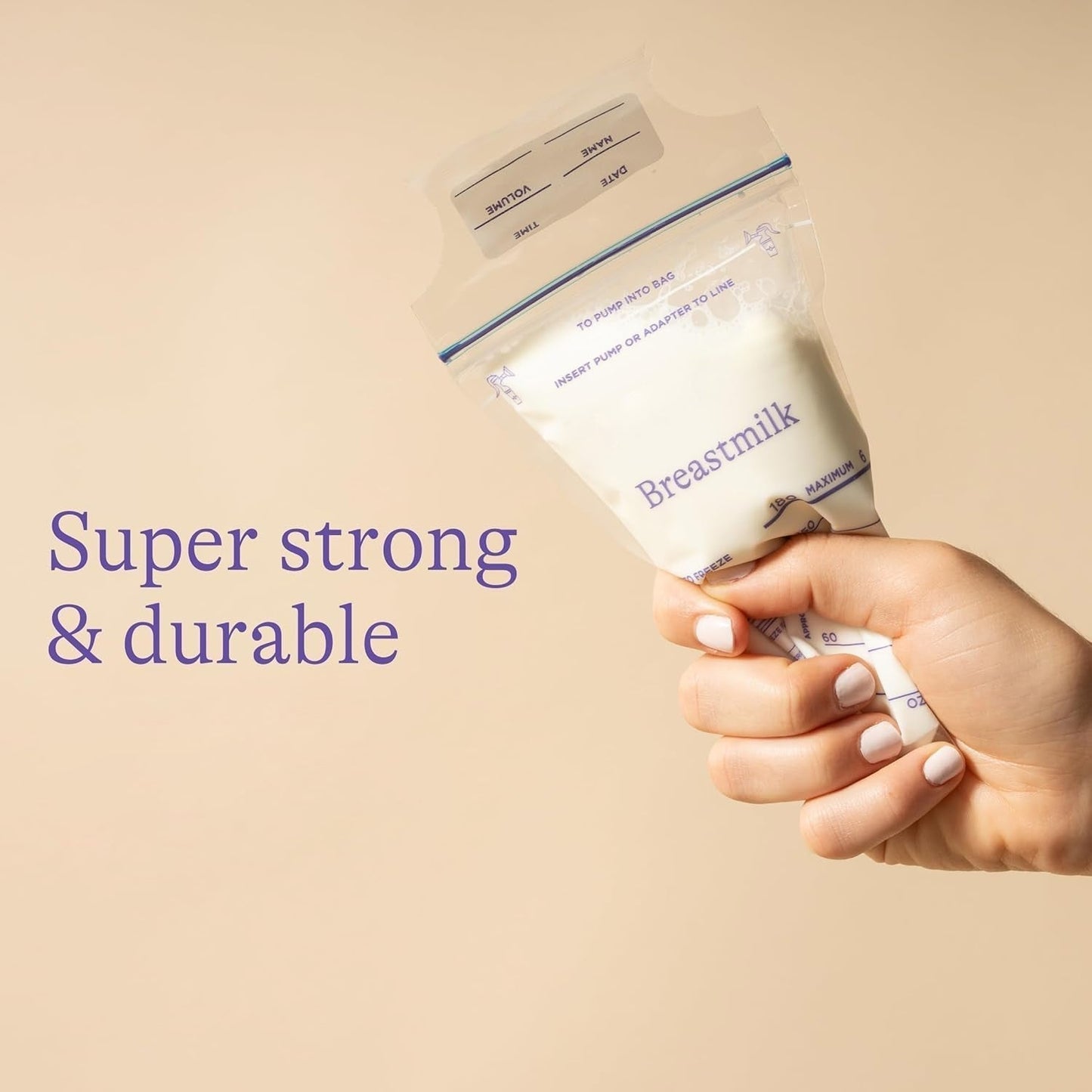 Breastmilk Storage Bags, Double Zipper Seal (60 Pcs Set)
