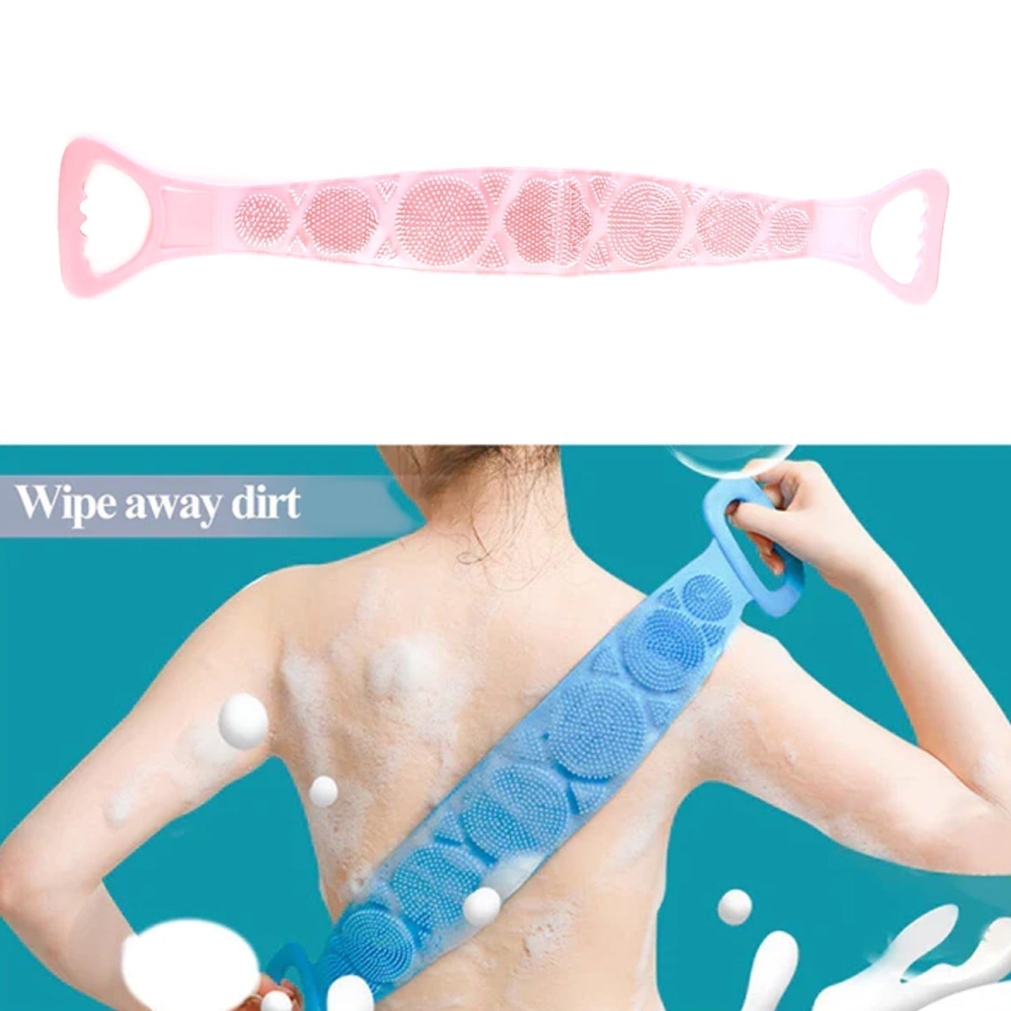 Premium Silicone Back Scrubber Belt â€“ Body Exfoliating Bath Brush
