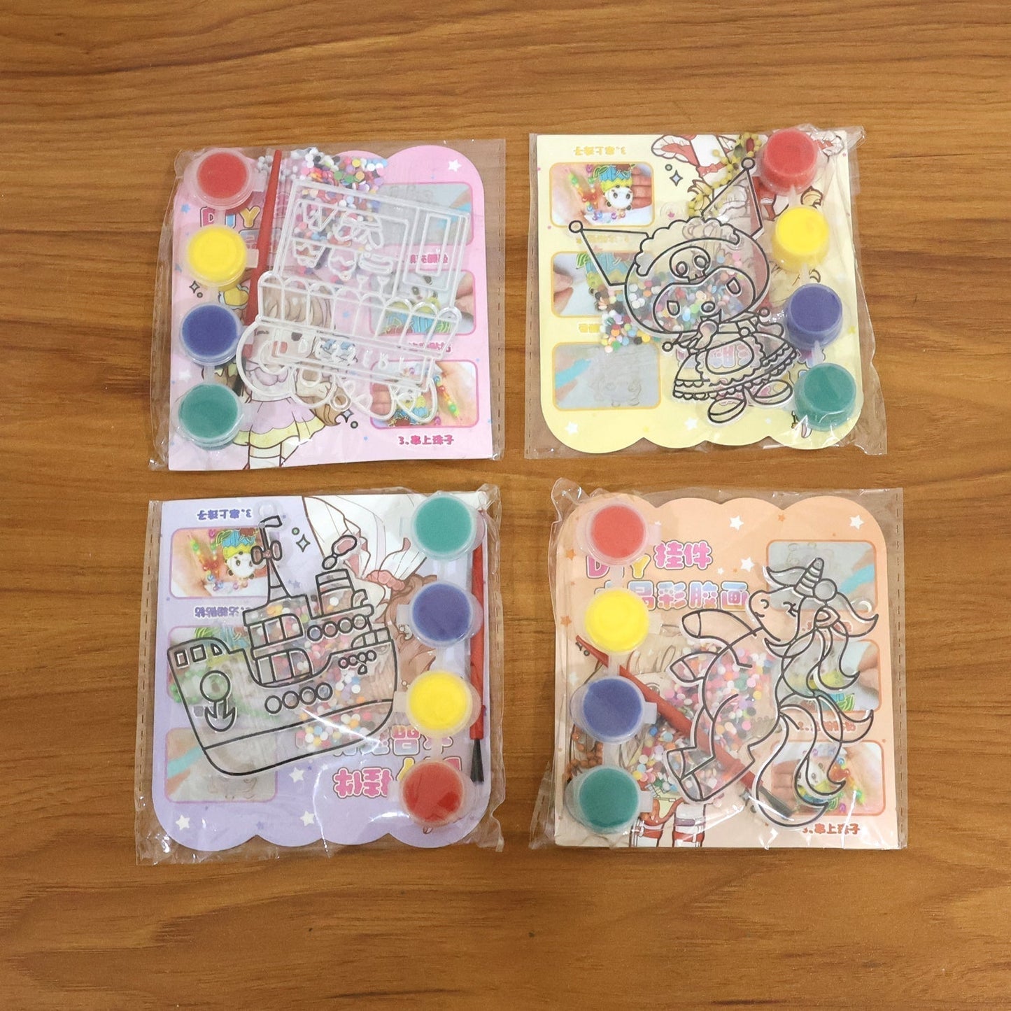 Kids Paint Coloring & Craft Activity Set with Beads (Mix Design, 1 Set)
