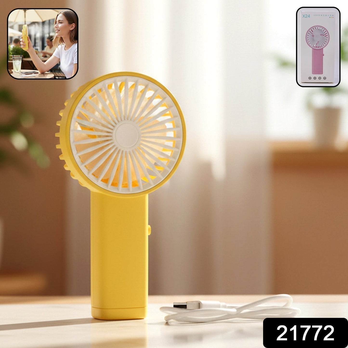 Portable USB Rechargeable Mini Handheld Fan (1 Pc)