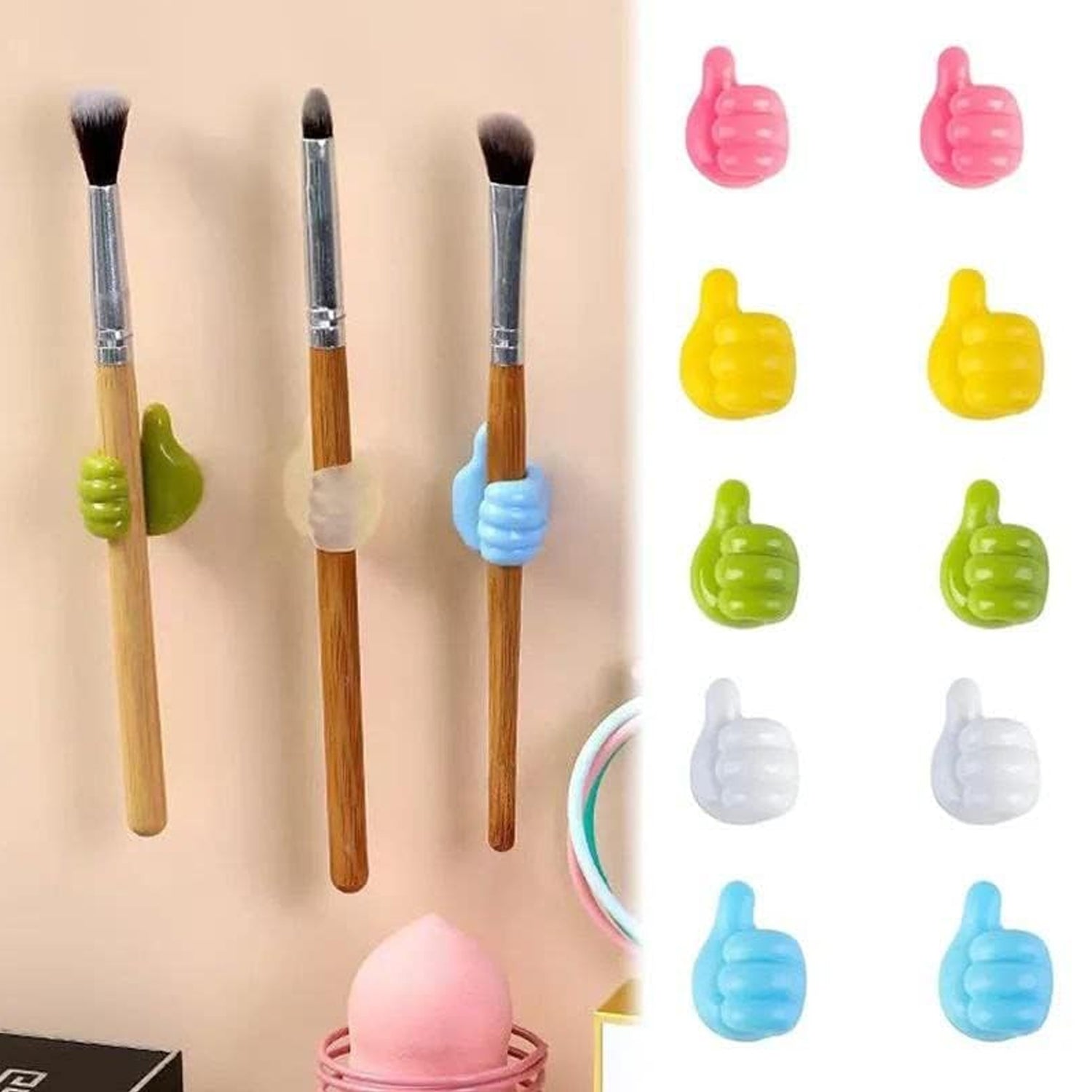 Thumb Cable Clips, Multi-Color Cord Organizer for Home, Office, Car (10 Pc Set)