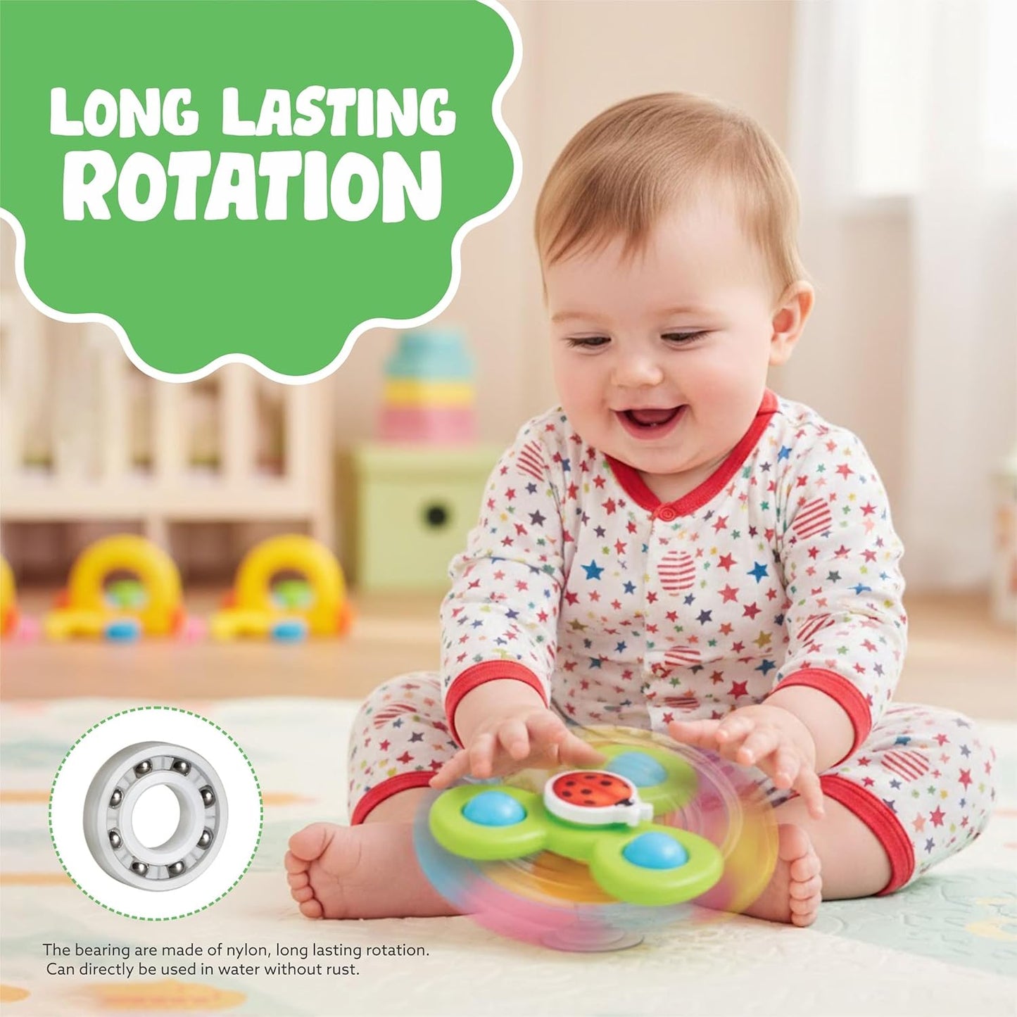 Colour Baby Spinner Toy Set â€“ Suction Cup Sensory Spin Toys (3 Pc Set)