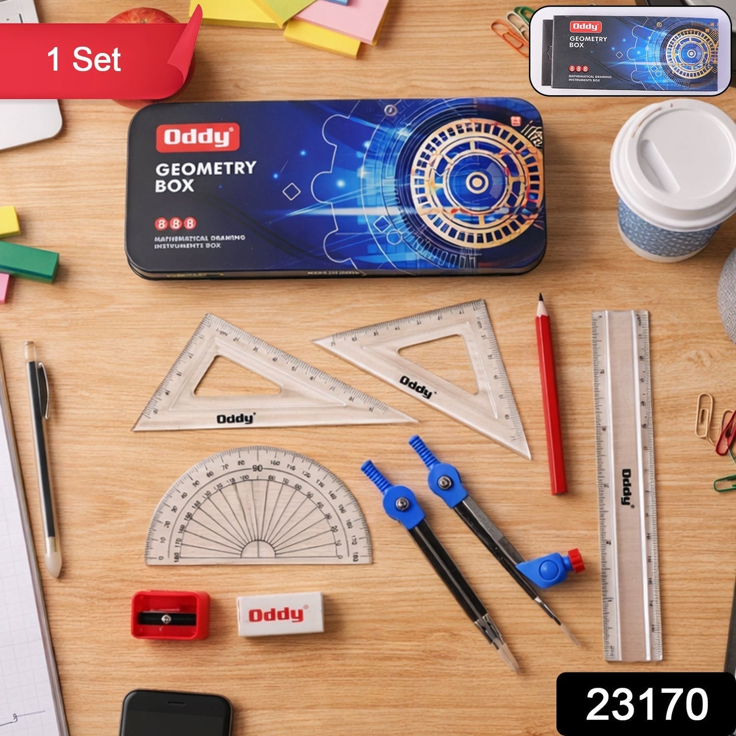 Oddy Premium Metal Geometry Box Set (1 Set)