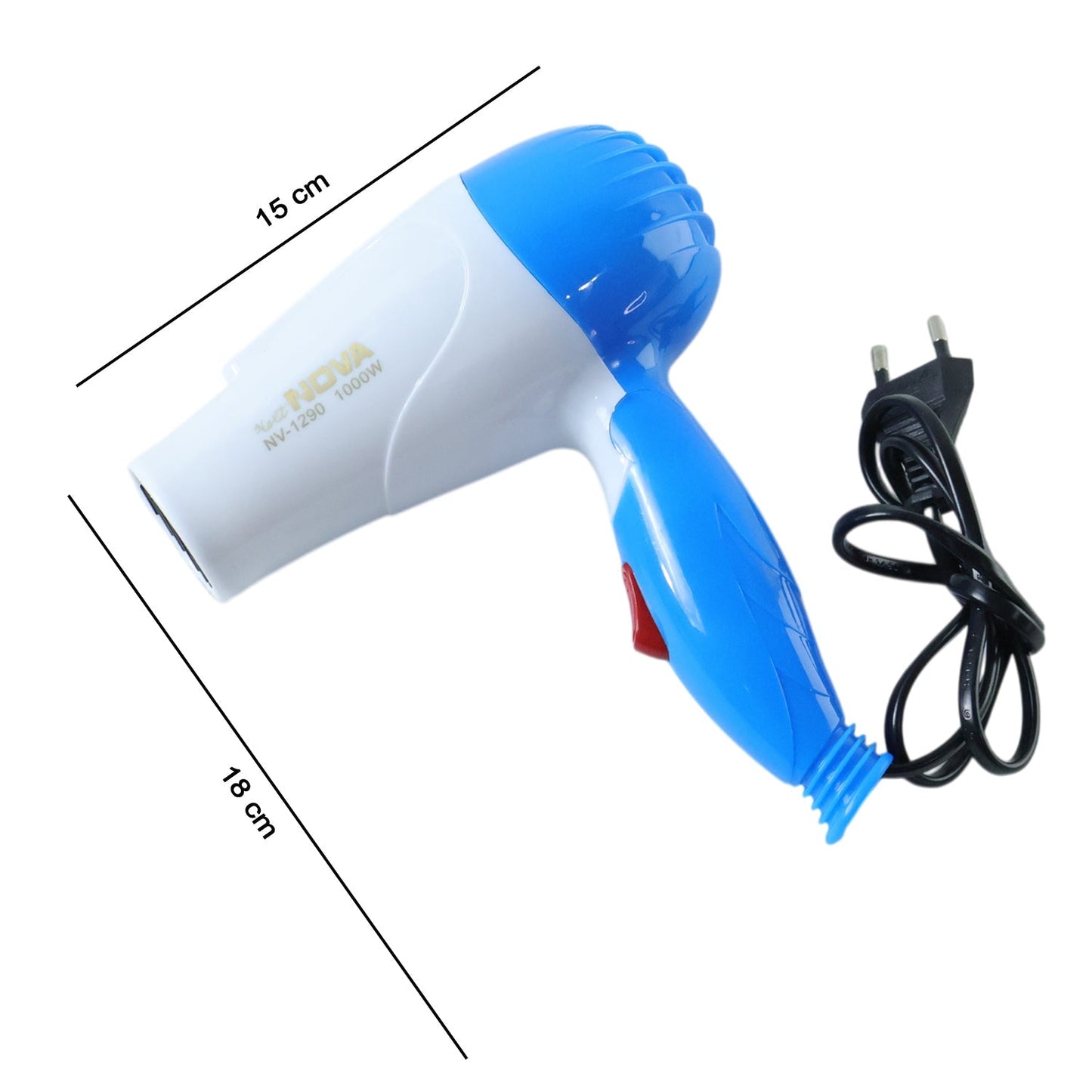 Foldable Hair Dryer with Dual Speed Setting (1 Pc, 1000W)